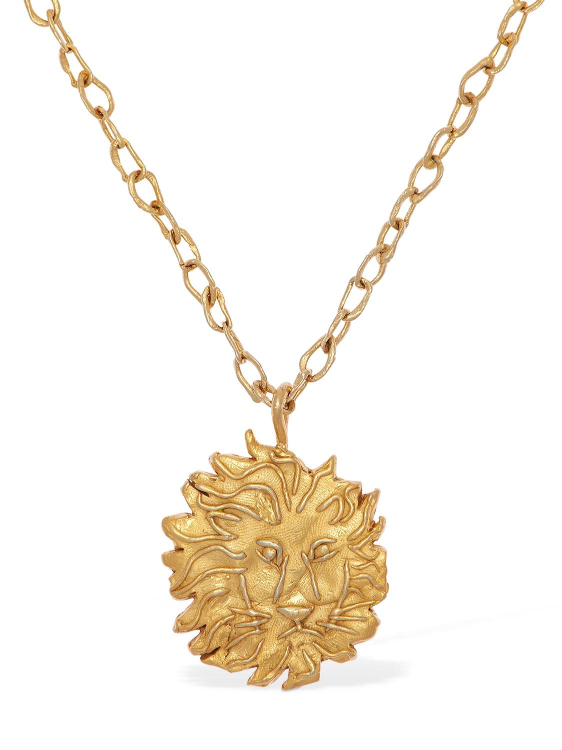 Acheval Pampa Leo Charm Long Necklace In Gold