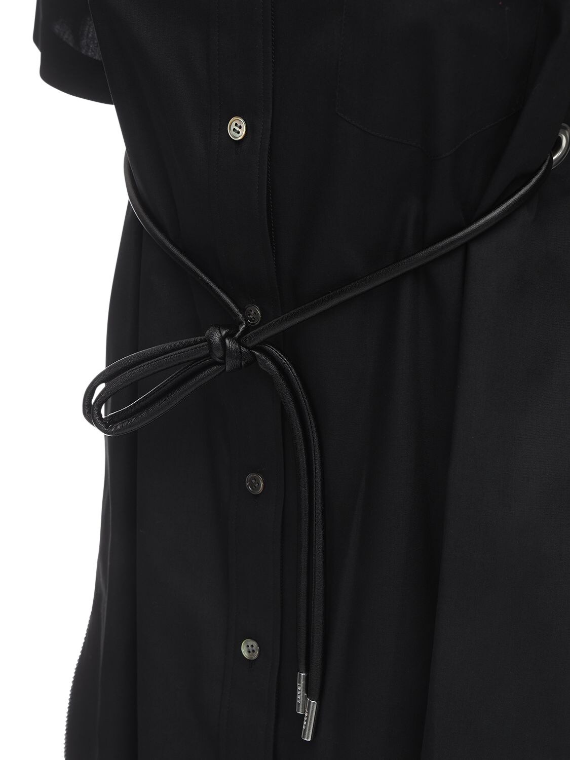 Sacai Cotton Blend Shirt Dress In 001 Black | ModeSens