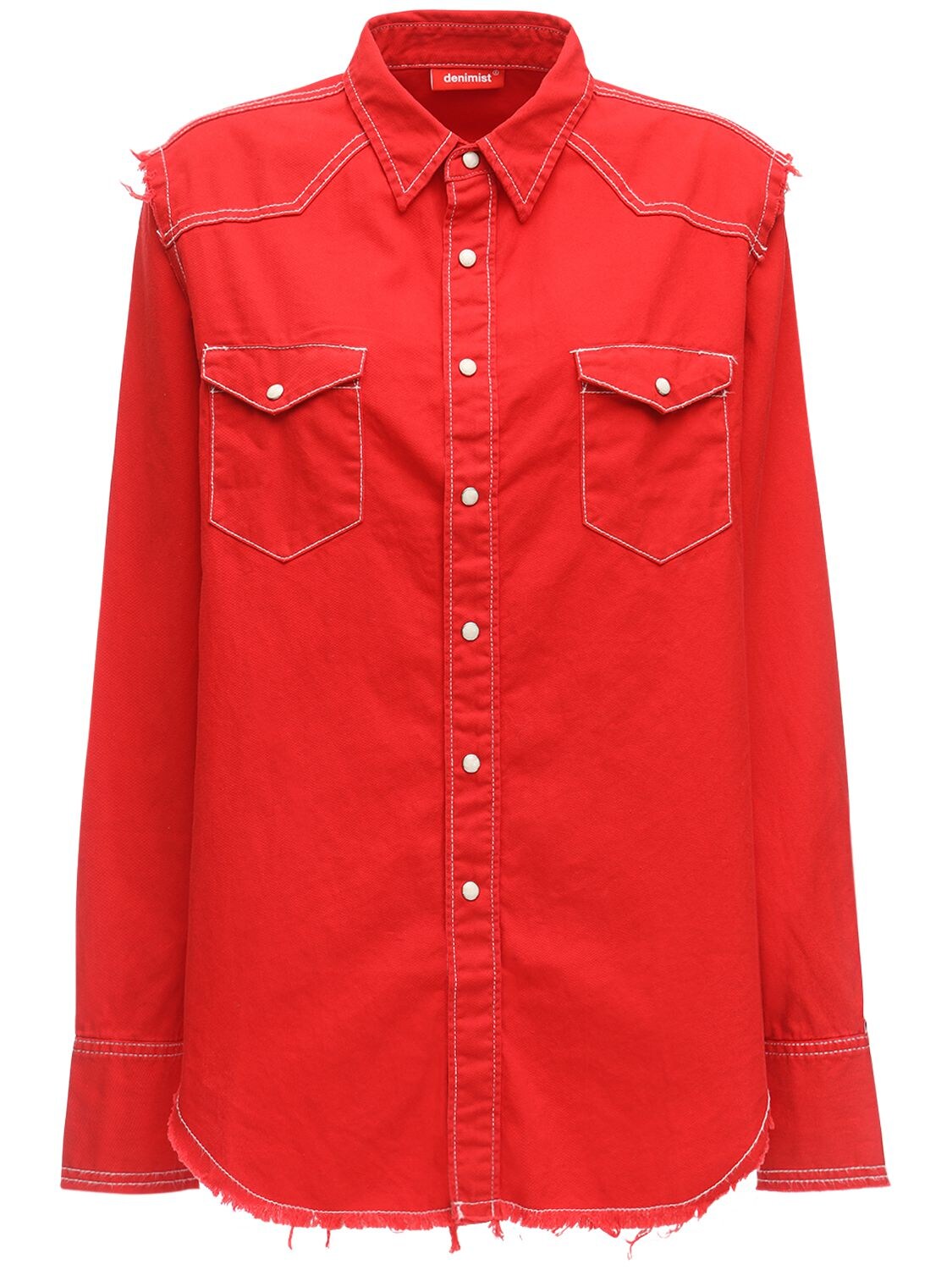 Denimist Oversize Cotton Cowboy Shirt In Red