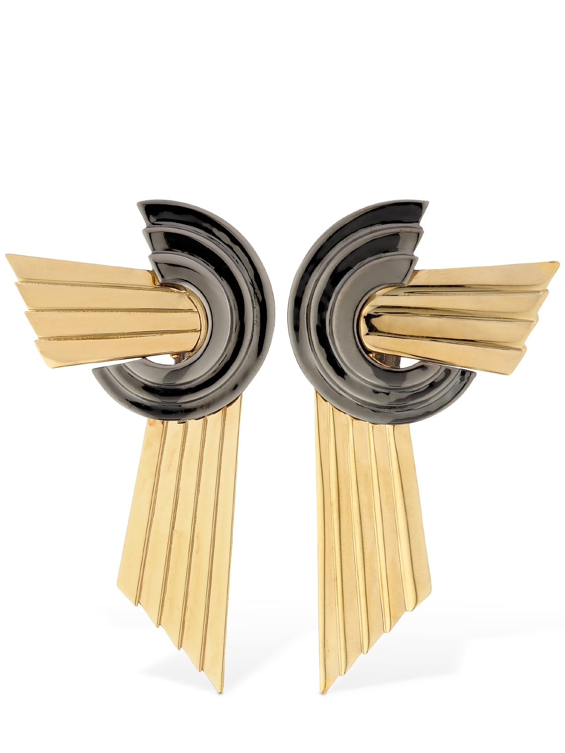 Leda Madera Lvr Exclusive Meryl Clip On Earring In Gold,black