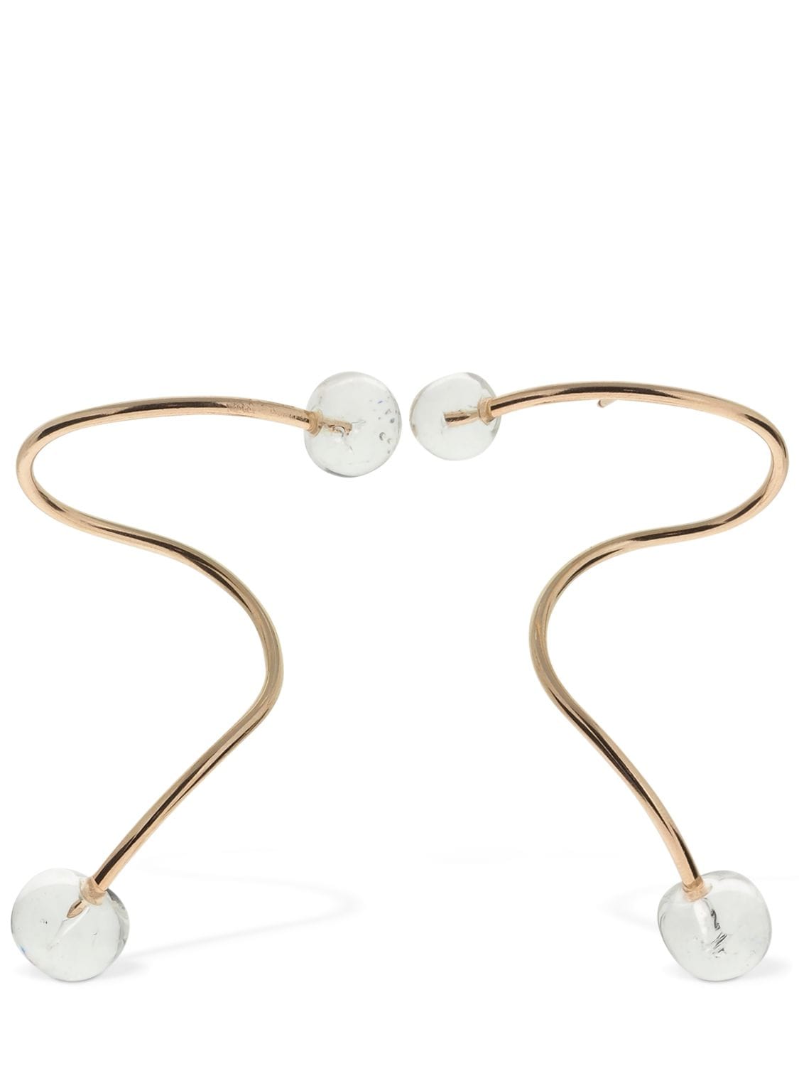 Annika Inez Double Dew Clear Glass Earrings In Gold
