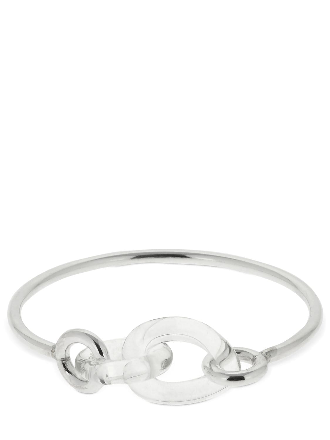 Annika Inez Glassy Linked Bangle Bracelet In Silver,clear
