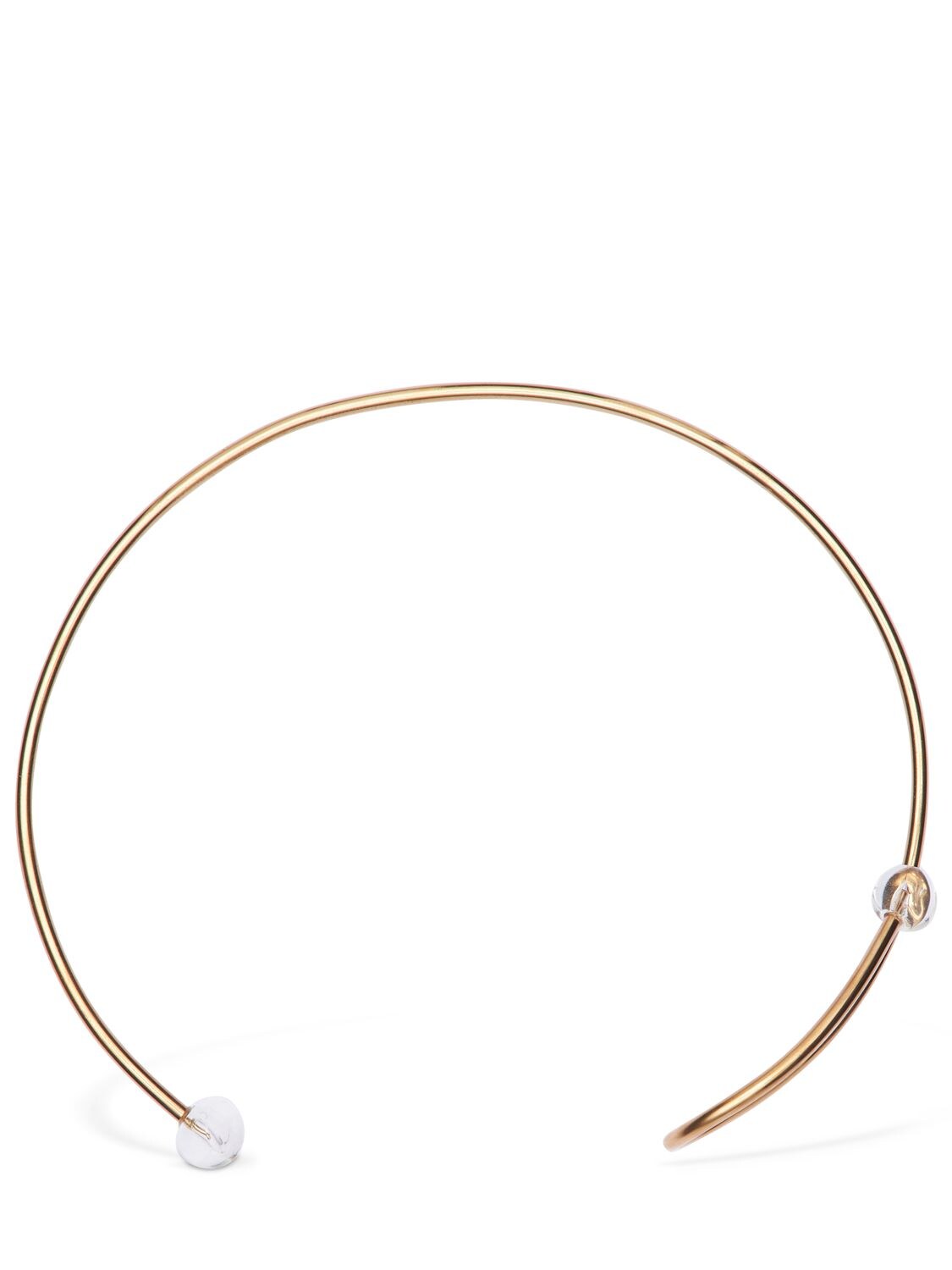 Annika Inez Dewy Clear Glass Collar Necklace In Gold