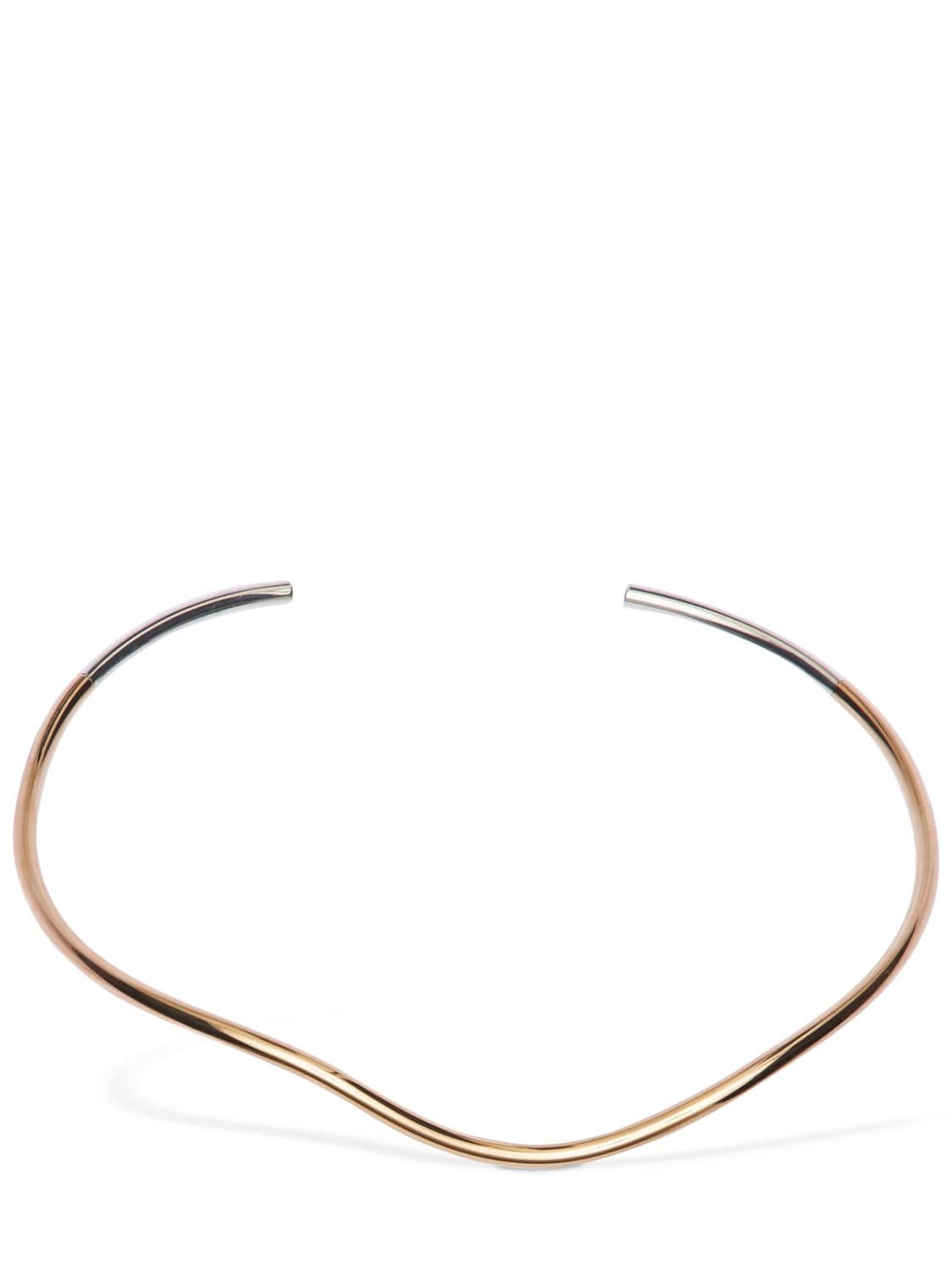 Annika Inez Indented Collar Necklace In Gold,silver