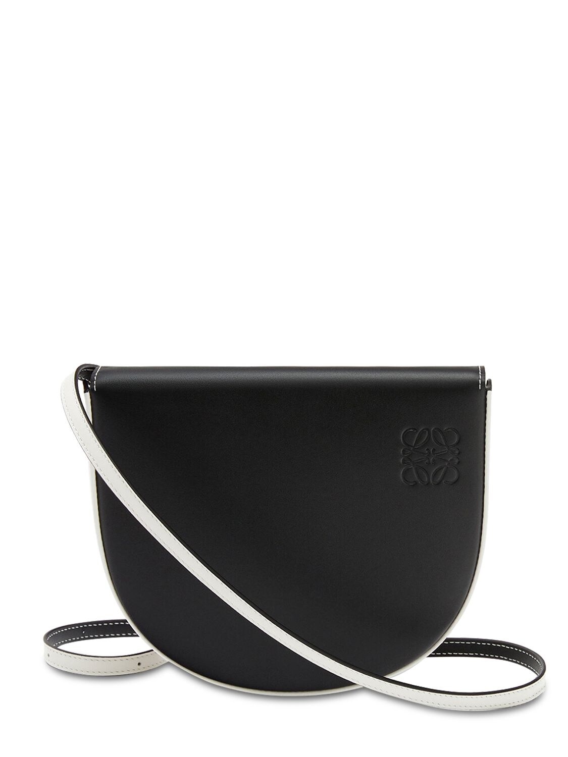 Loewe Heel Leather Bag In Black,white