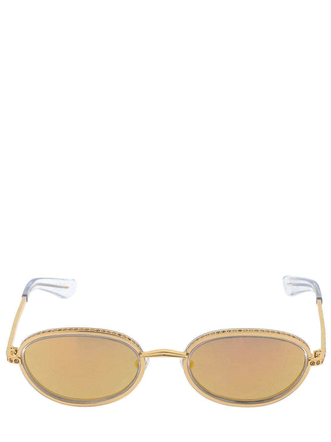Area Linda Farrow Embellished Sunglasses In Gold,crystal