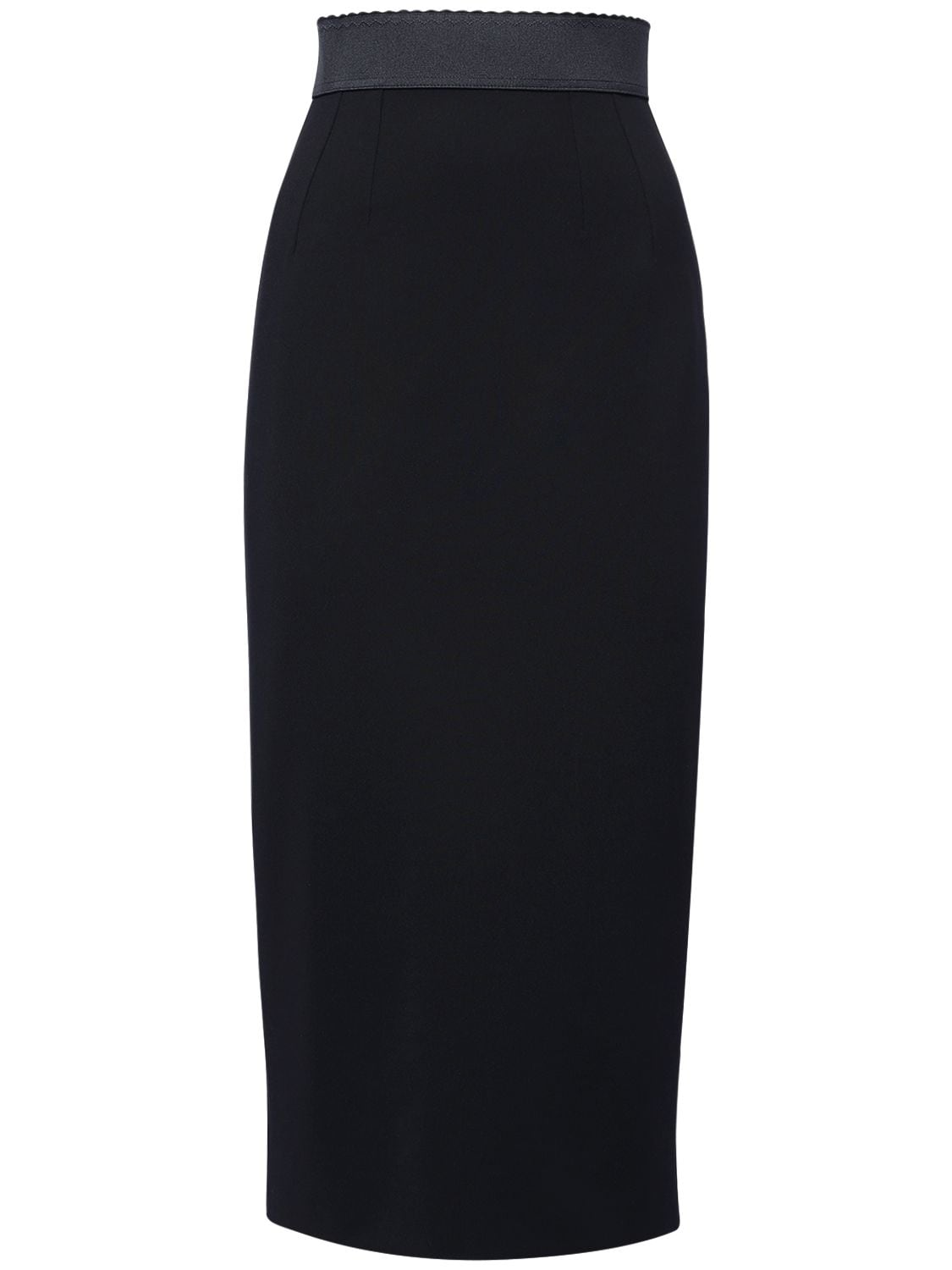Dolce & Gabbana High Waist Tech Jersey Pencil Skirt In Black