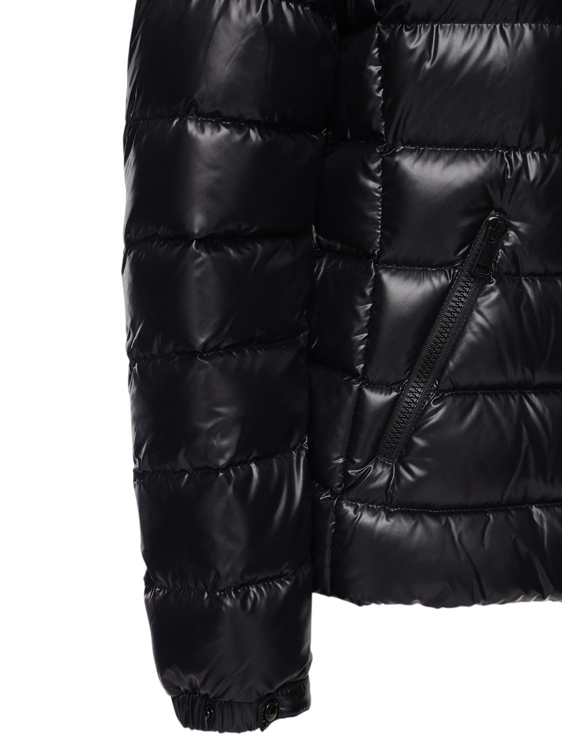 Shop Moncler Bady Laqué Nylon Down Jacket In Black