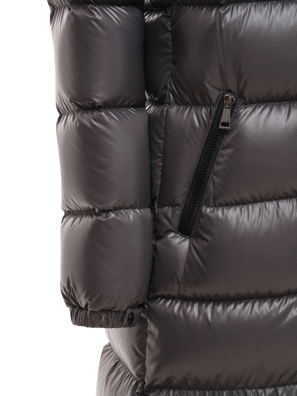 MONCLER HUDSON LONG NYLON LAQUÉ DOWN COAT