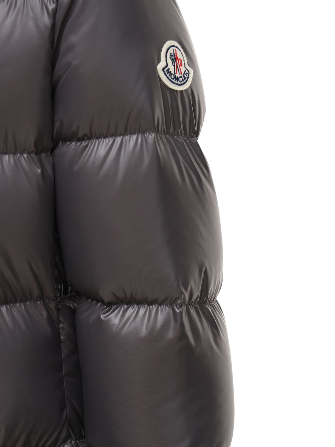 MONCLER HUDSON LONG NYLON LAQUÉ DOWN COAT