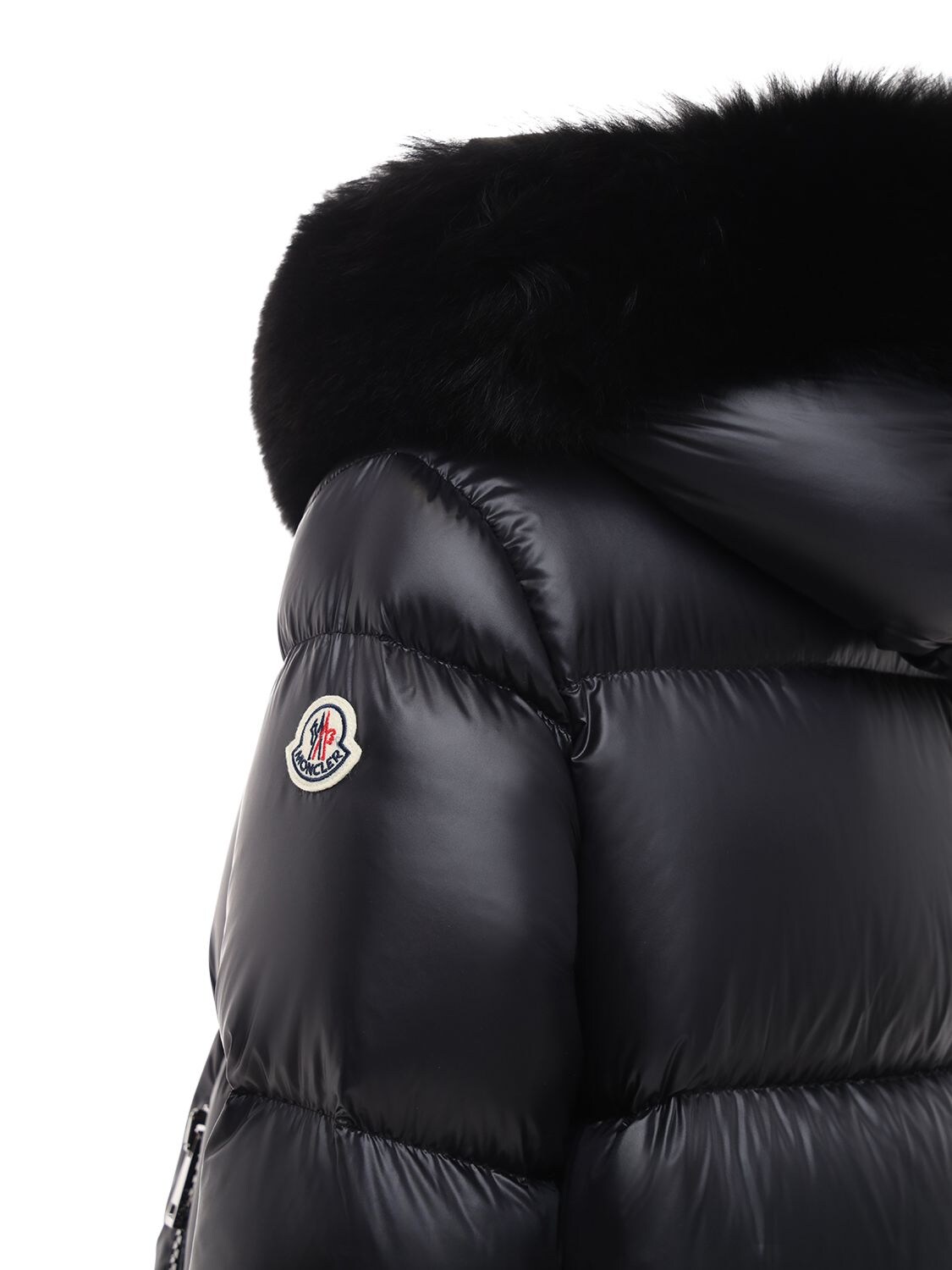 Moncler Serifur Hooded Down Parka With Genuine Fox Fur Trim In Black ...