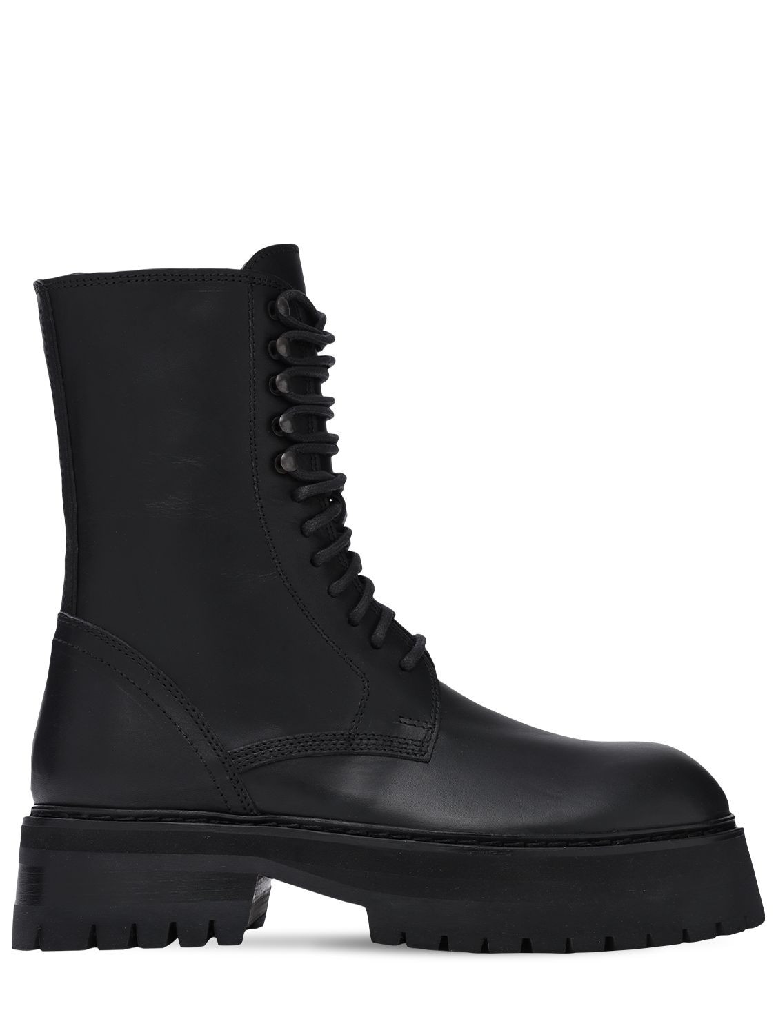 Ann Demeulemeester - 50mm leather combat boots - Black | Luisaviaroma