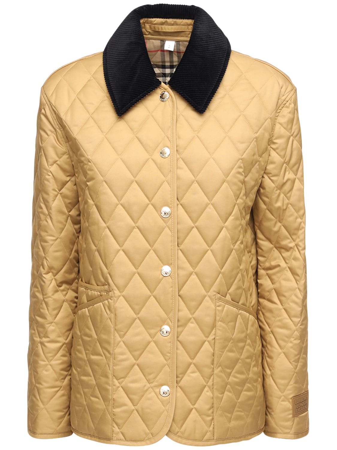Burberry Dranefeld Quilted Buttoned Short Jacket In Beige,black