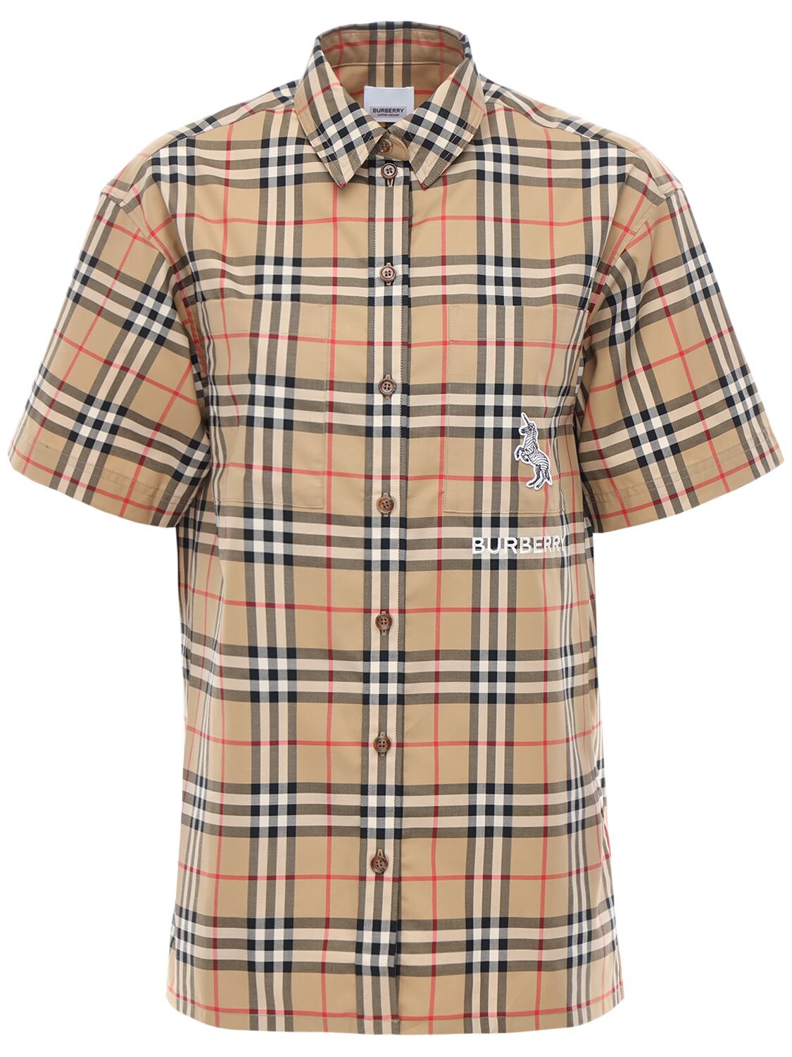 BURBERRY 复古格纹棉质斜纹衬衫,72I040039-QTCWMJG1