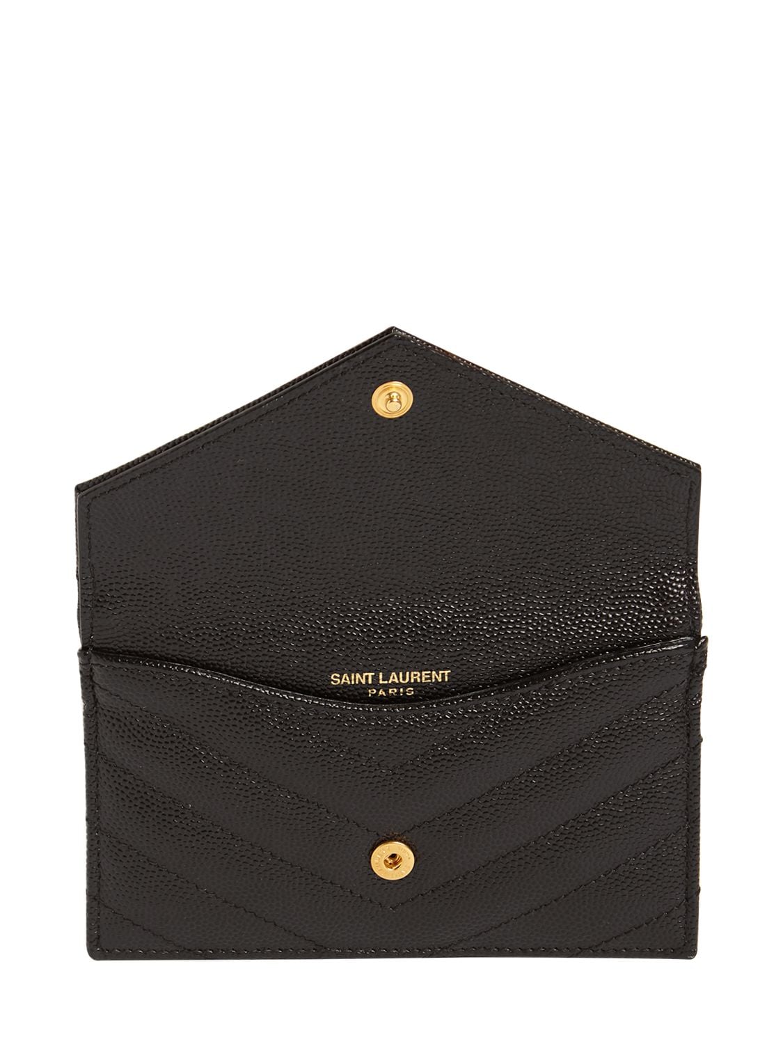 Shop Saint Laurent Cassandre Matelassé Leather Card Holder In Black