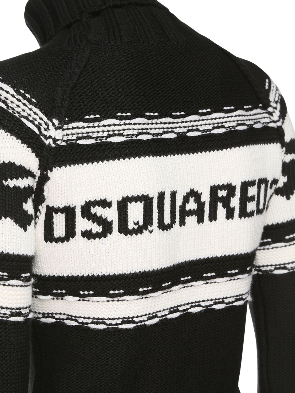 Dsquared2 Icon Wool Knit Crop Turtleneck Jumper In Black | ModeSens
