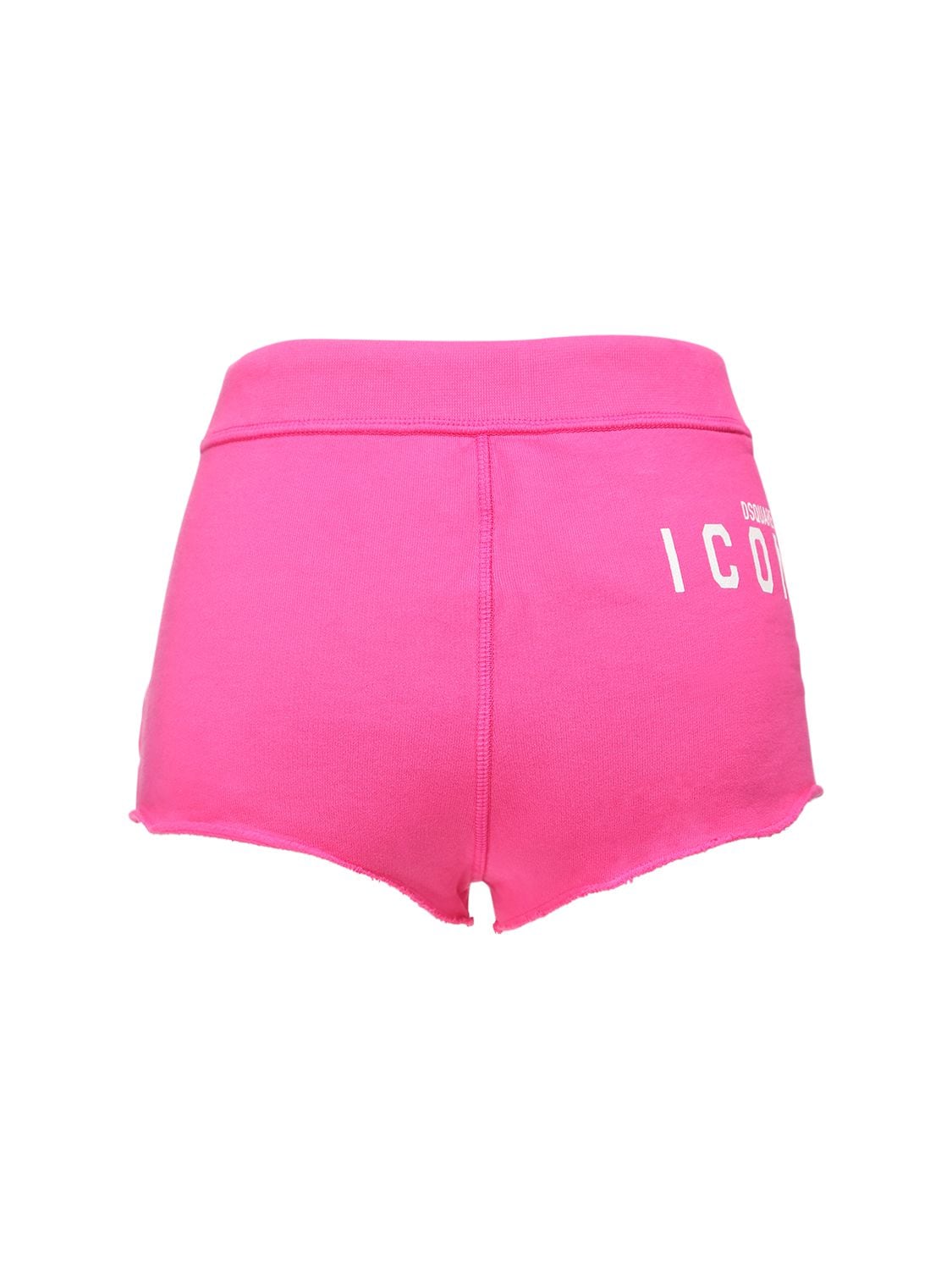 Dsquared2 Icon Logo Print Cotton Sweat Shorts In Pink,white