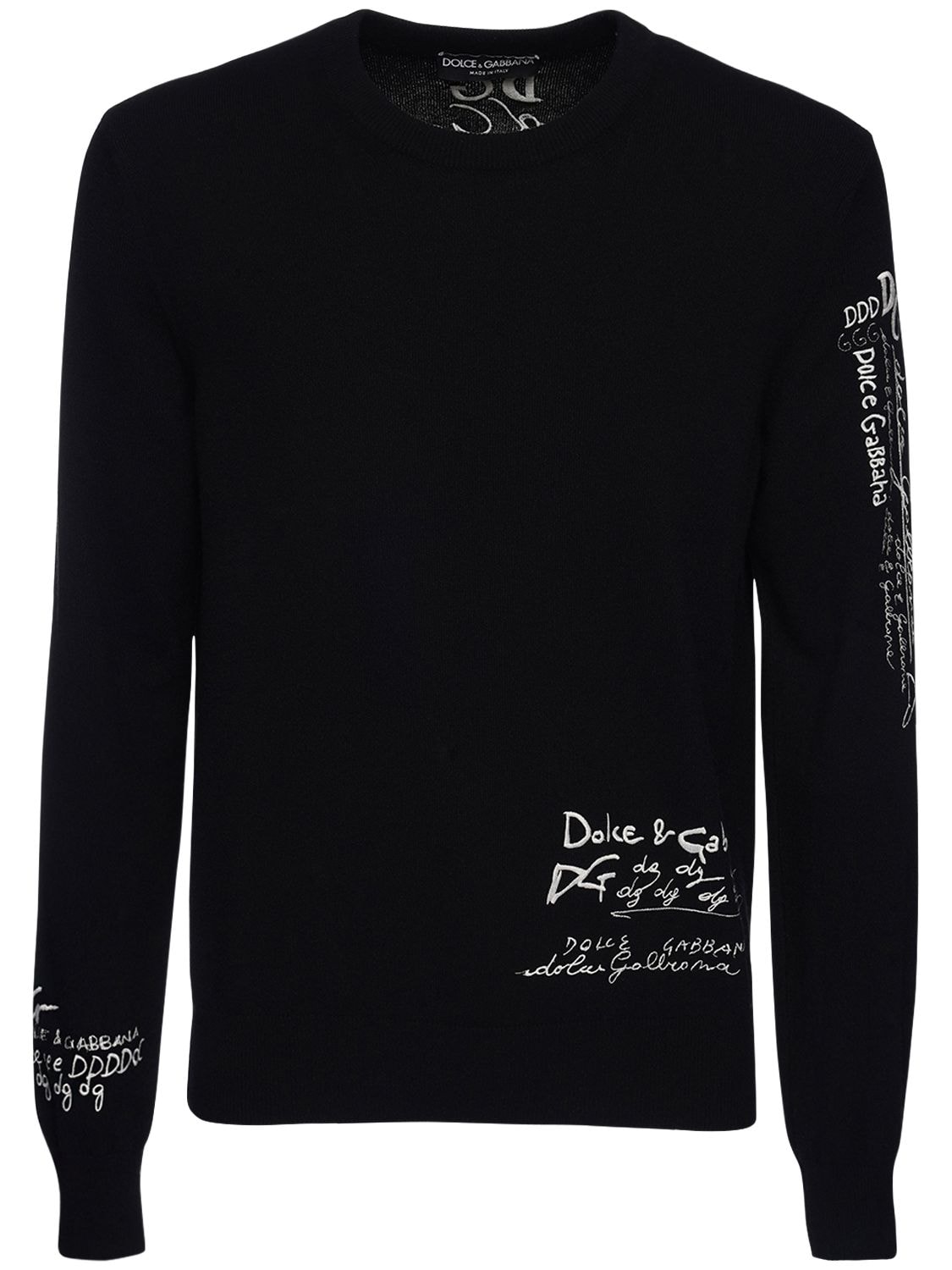 DOLCE & GABBANA LOGO刺绣羊绒毛衣,72I0B2014-TJAWMDA1