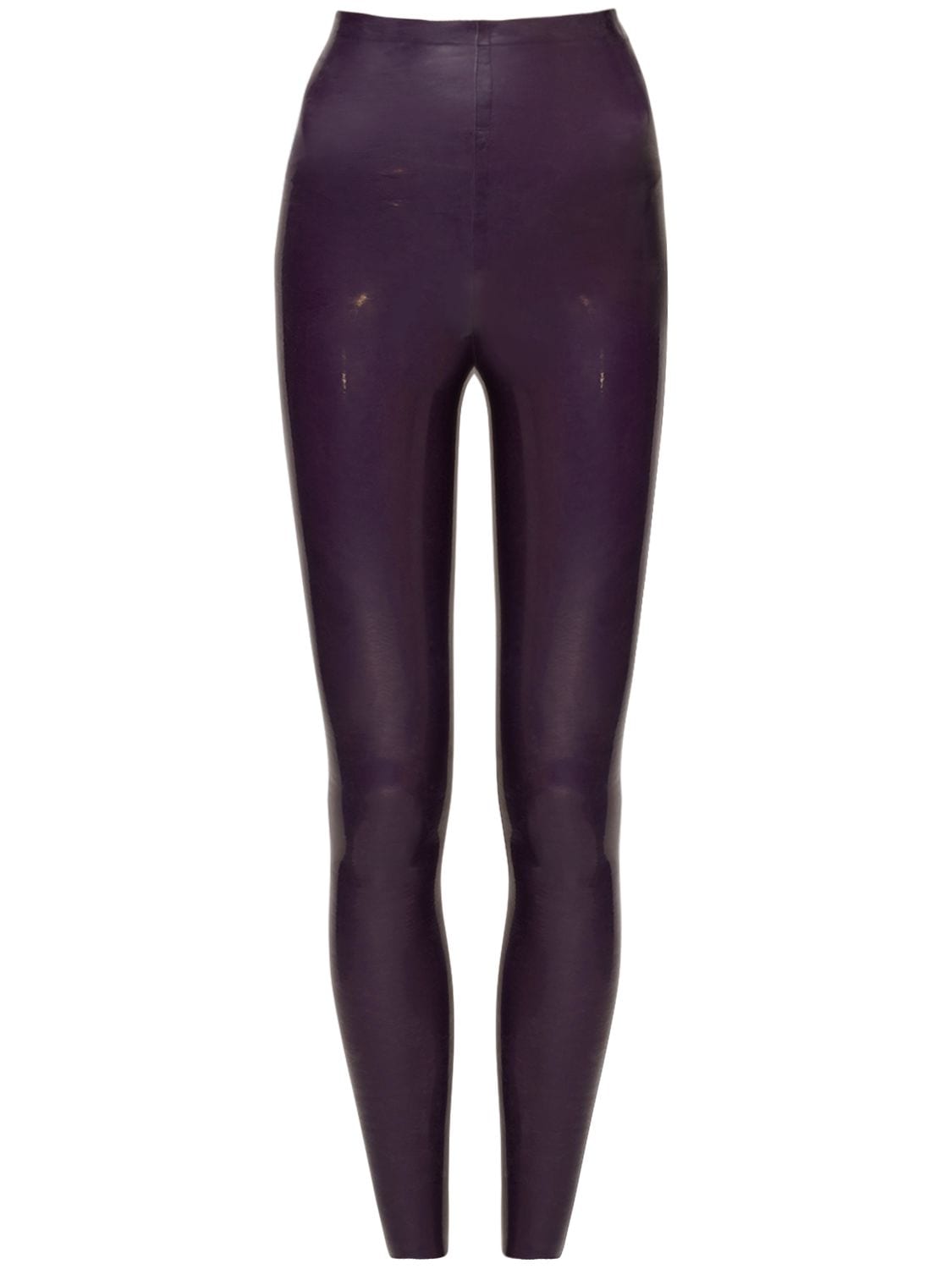 Saint Laurent High Waist Stretch Skinny Leggings In Purple