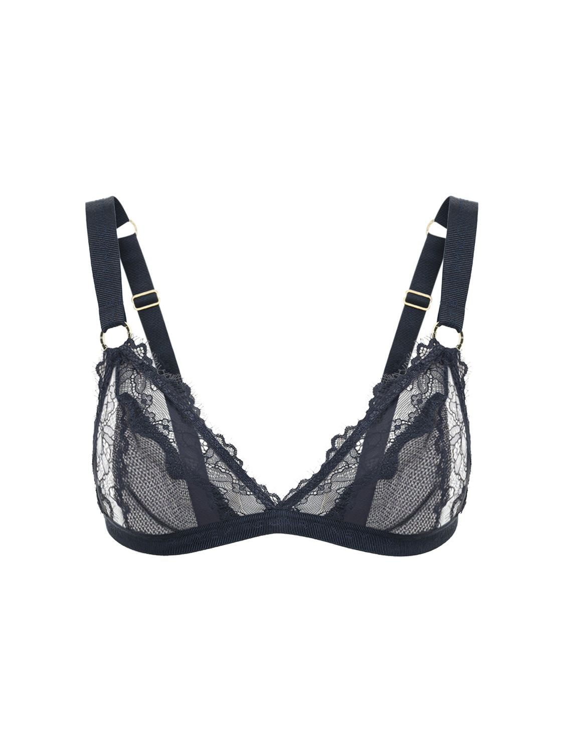 Stella Mccartney Soft Cup Lace Triangle Bra In Navy