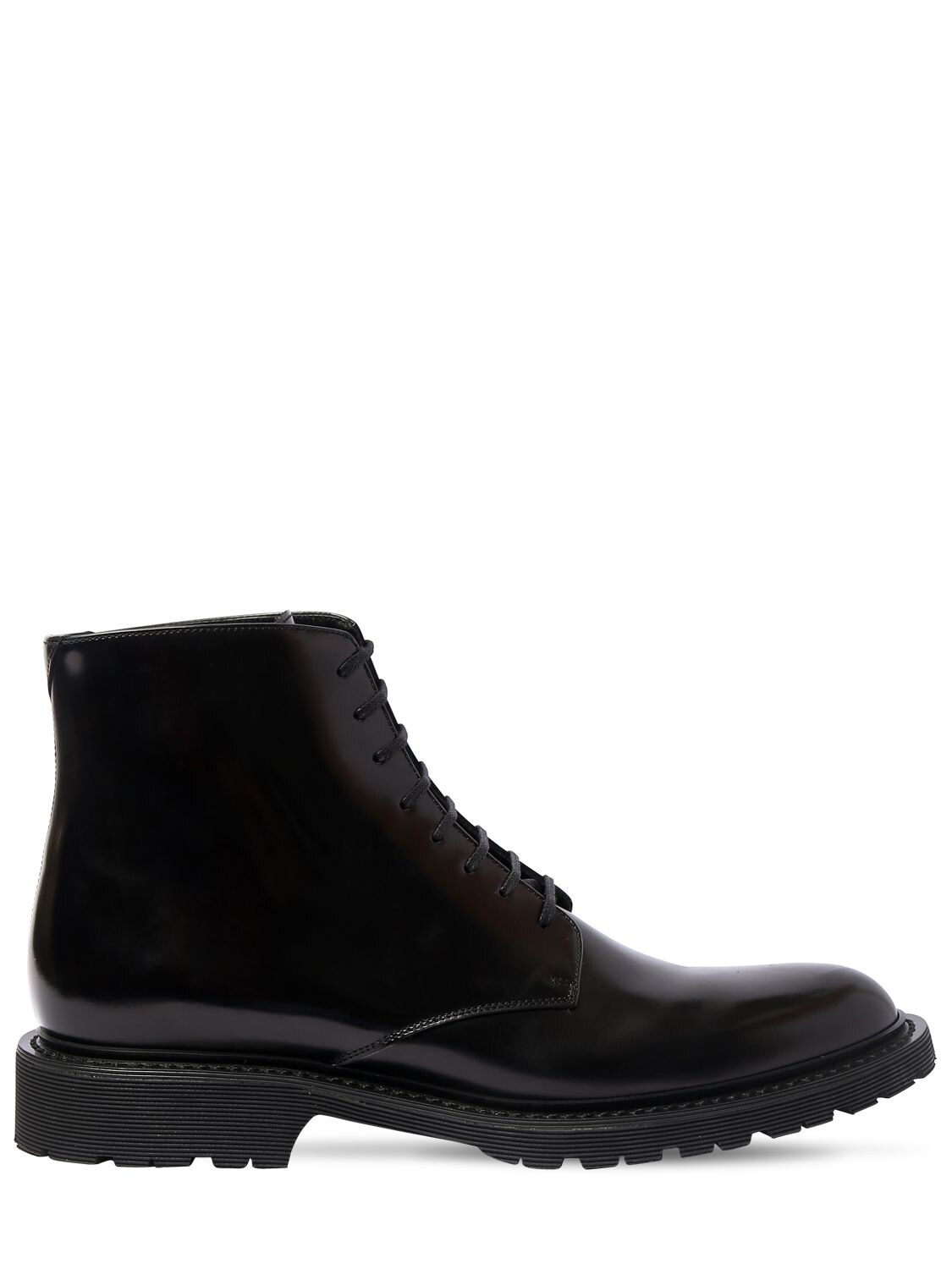 SAINT LAURENT LEATHER LACE-UP MILITARY BOOTS,72I0C9018-MTAWMA2