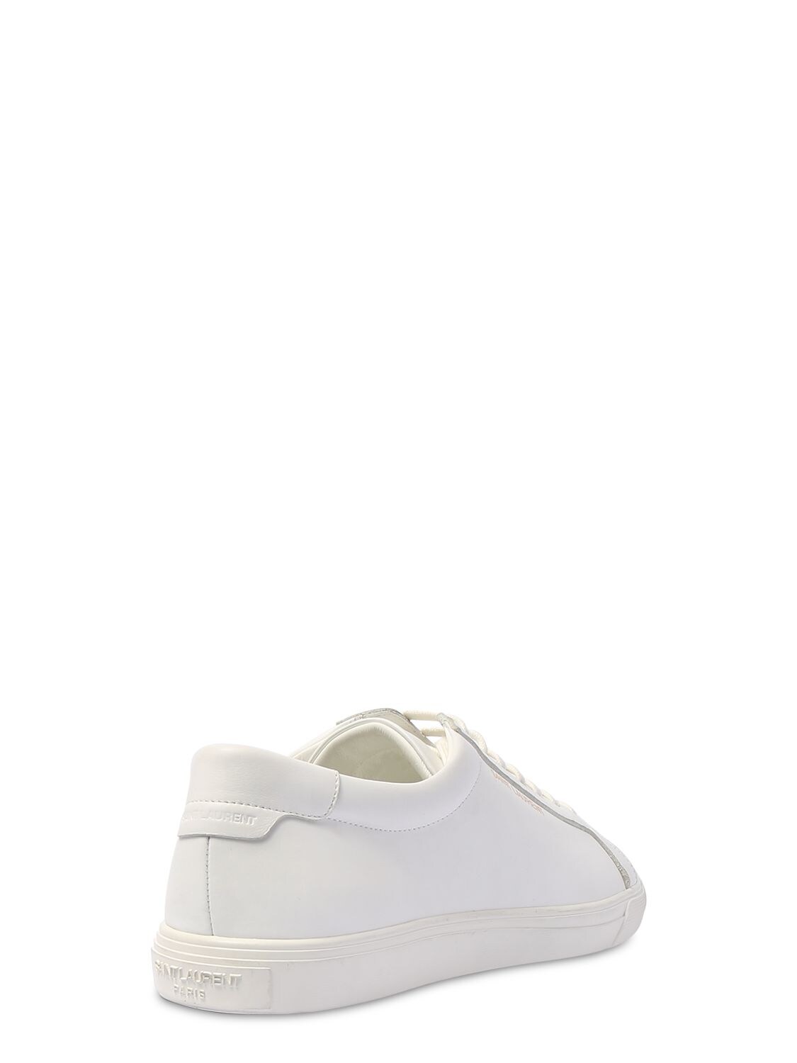 Shop Saint Laurent Andy Leather Low-top Sneakers In White