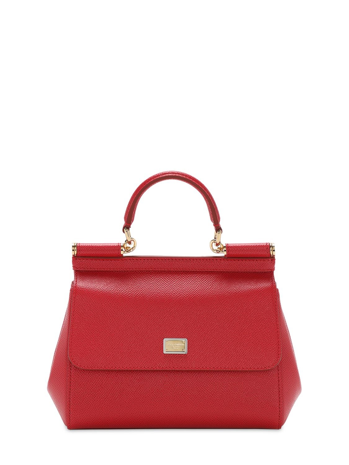 Dolce & Gabbana Small Sicily Dauphine Leather Bag In Red