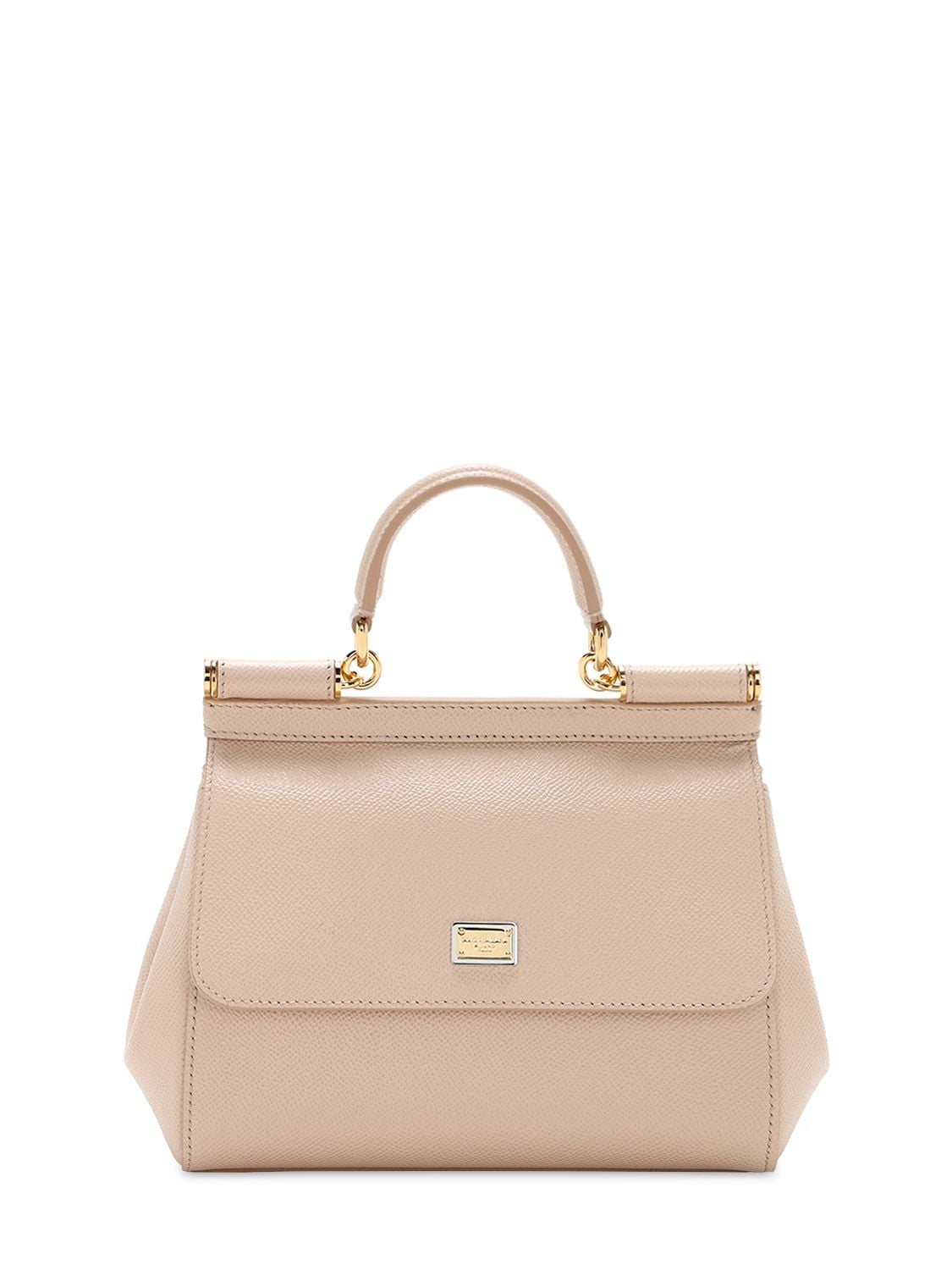 Dolce & Gabbana Small Sicily Dauphine Leather Bag In Rosa Carne