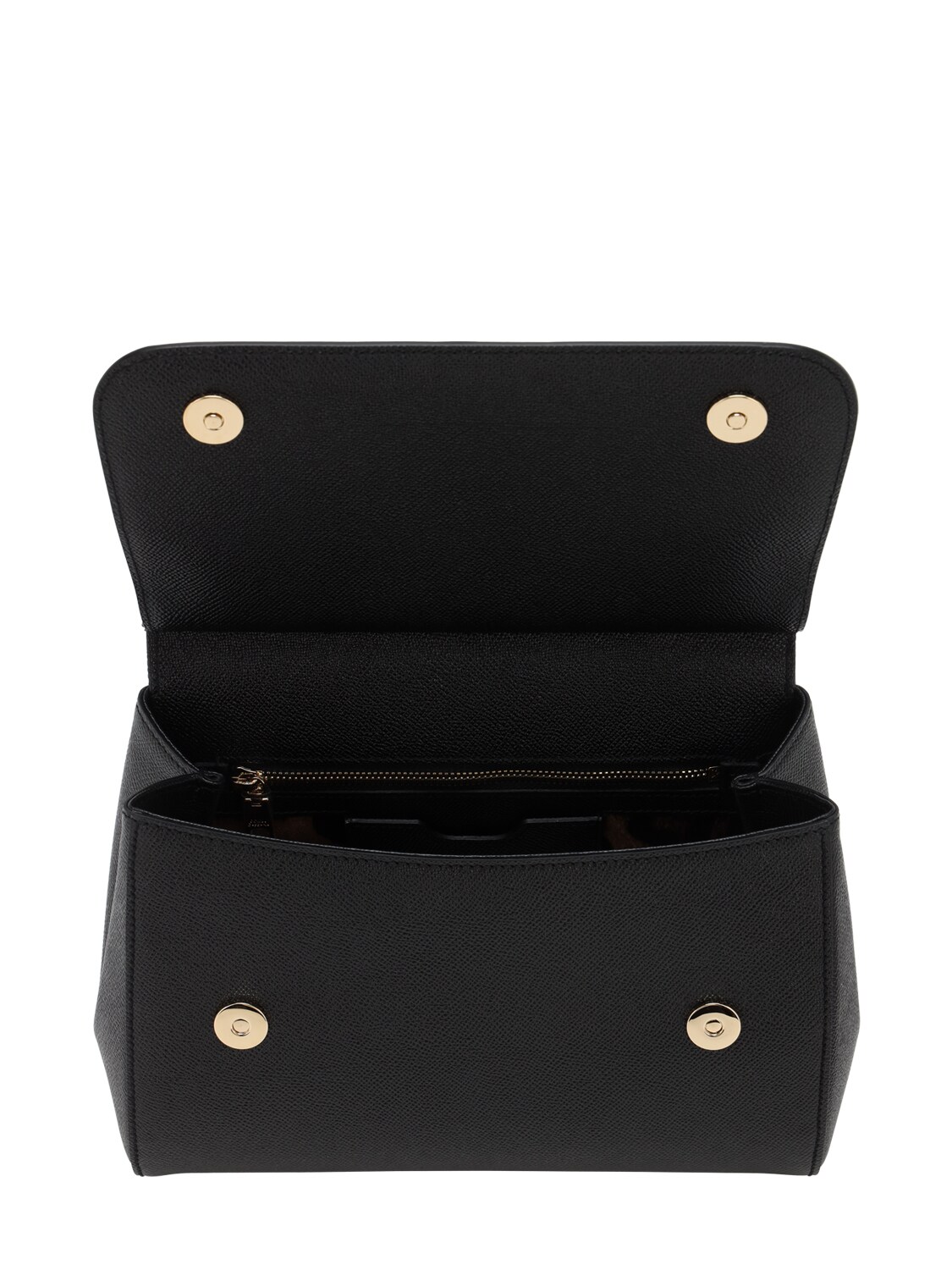 Shop Dolce & Gabbana Medium Sicily Dauphine Leather Bag In Black