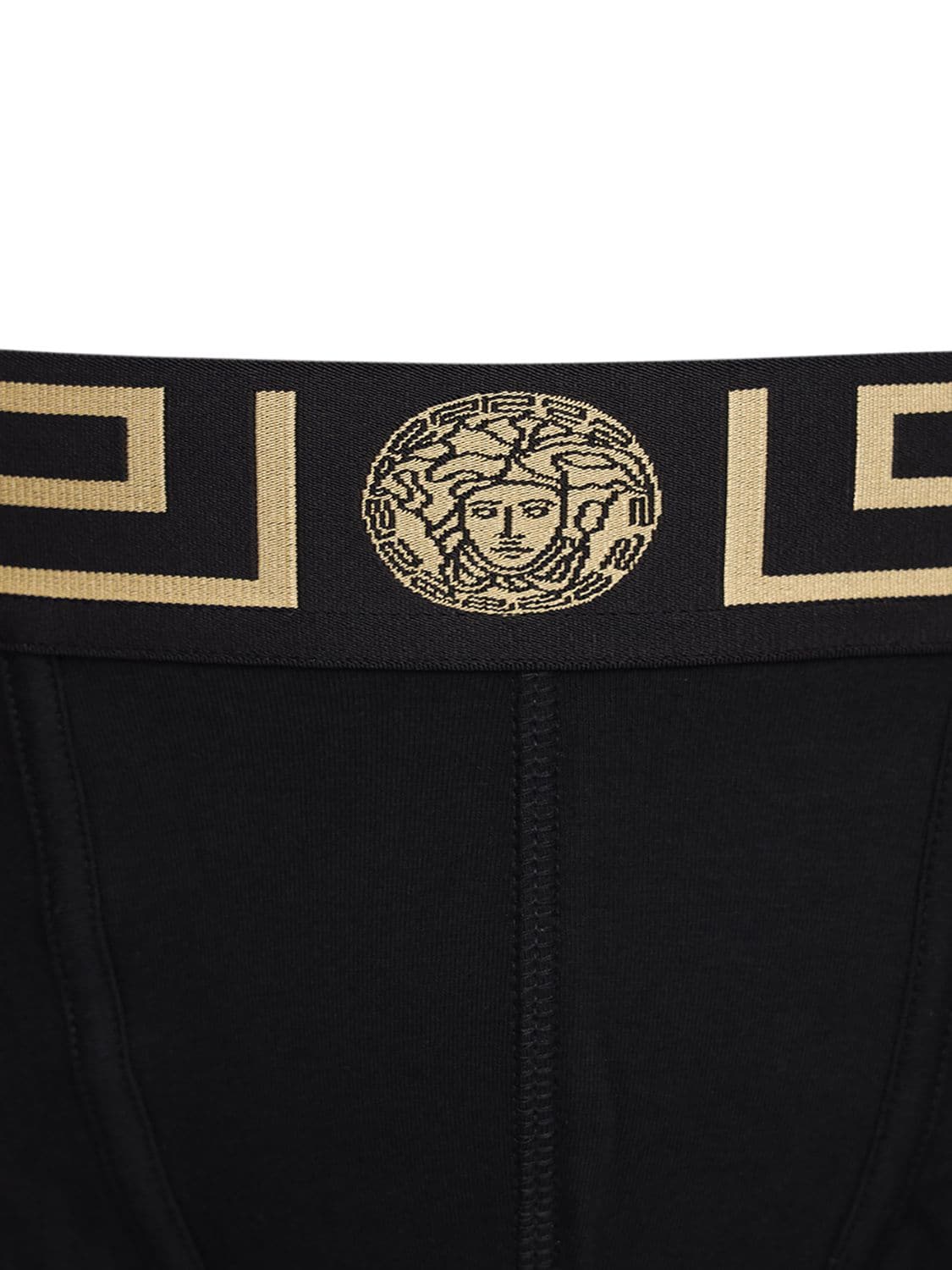 Shop Versace Pack Of 2 Greca Stretch Boxer Briefs In Black