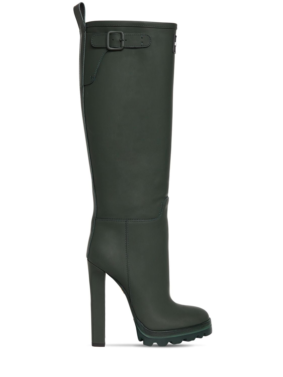 Dsquared2 120mm Tank Rain Leather Tall Boots In Green