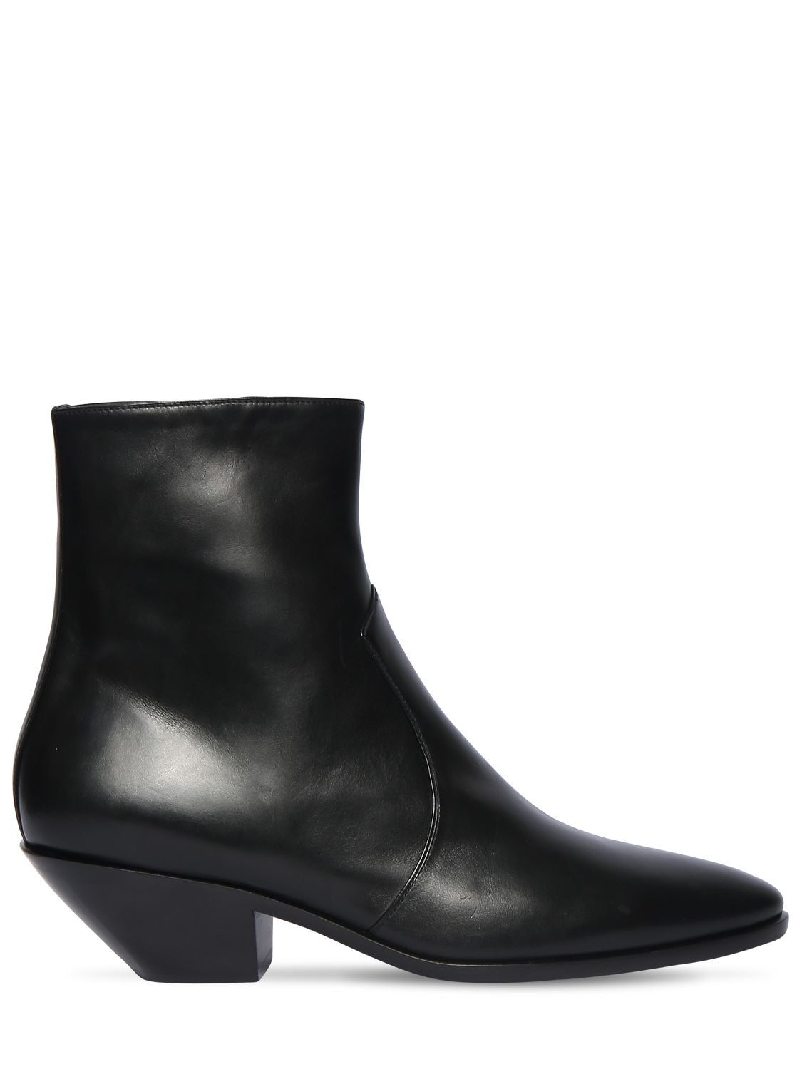 SAINT LAURENT 45MM WESTERN LEATHER ANKLE BOOTS,72I0H0012-MTAWMA2