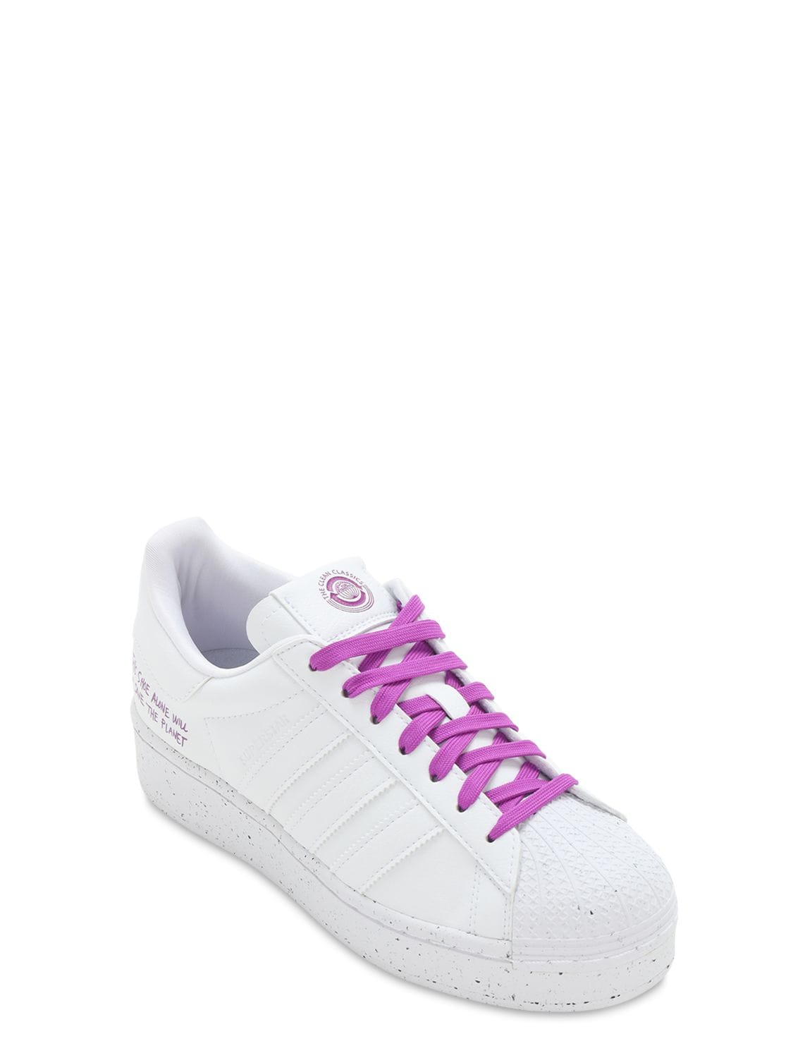 Adidas Originals Superstar Bold Vegan Sneakers In White,purple | ModeSens