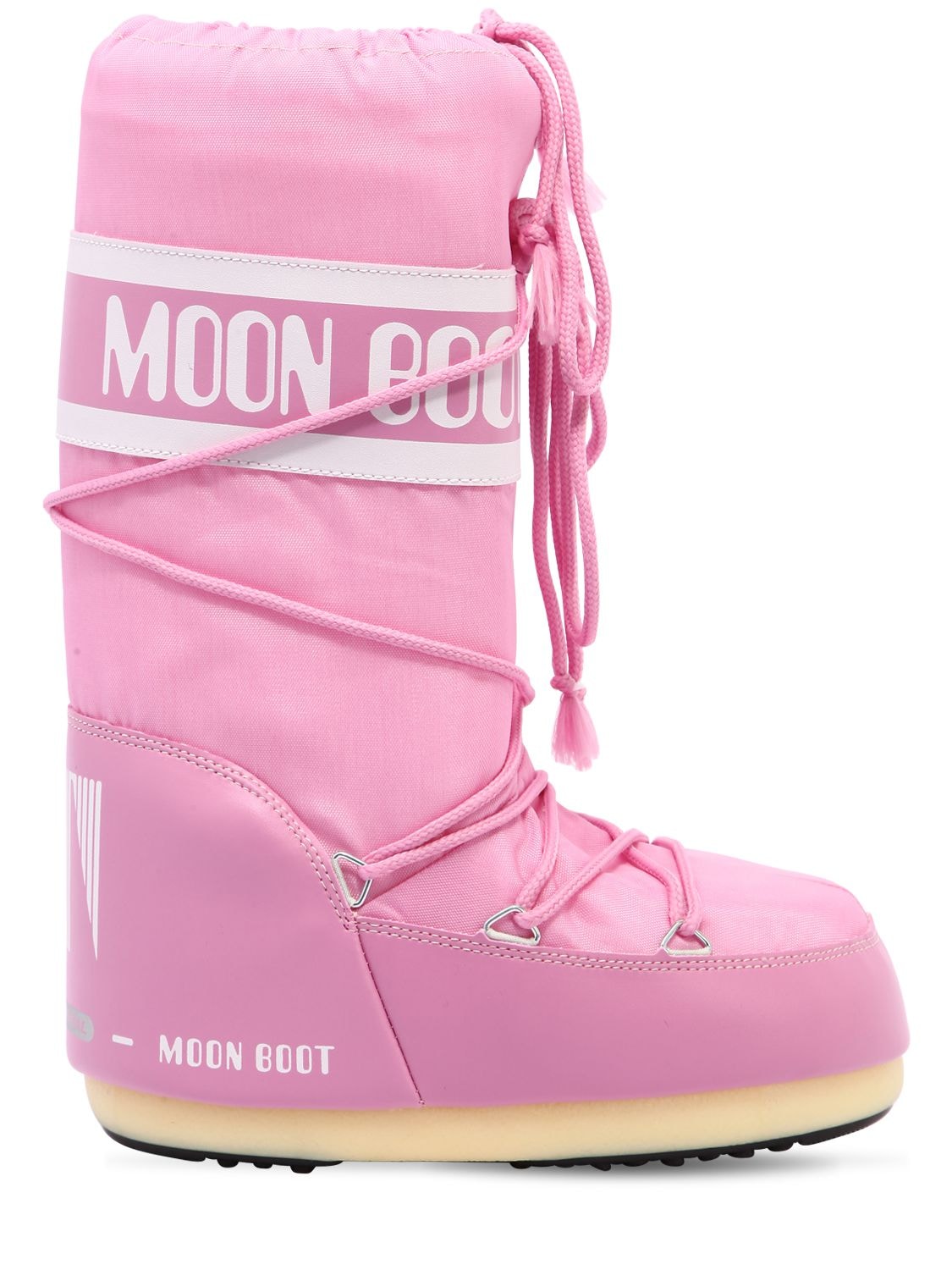 Moon Boot "classic"尼龙防水雪地靴 In Pink