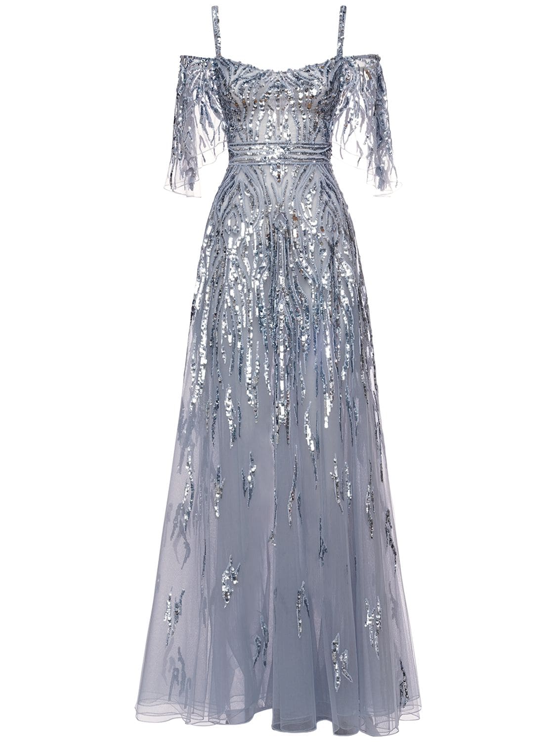 light blue sequin maxi dress