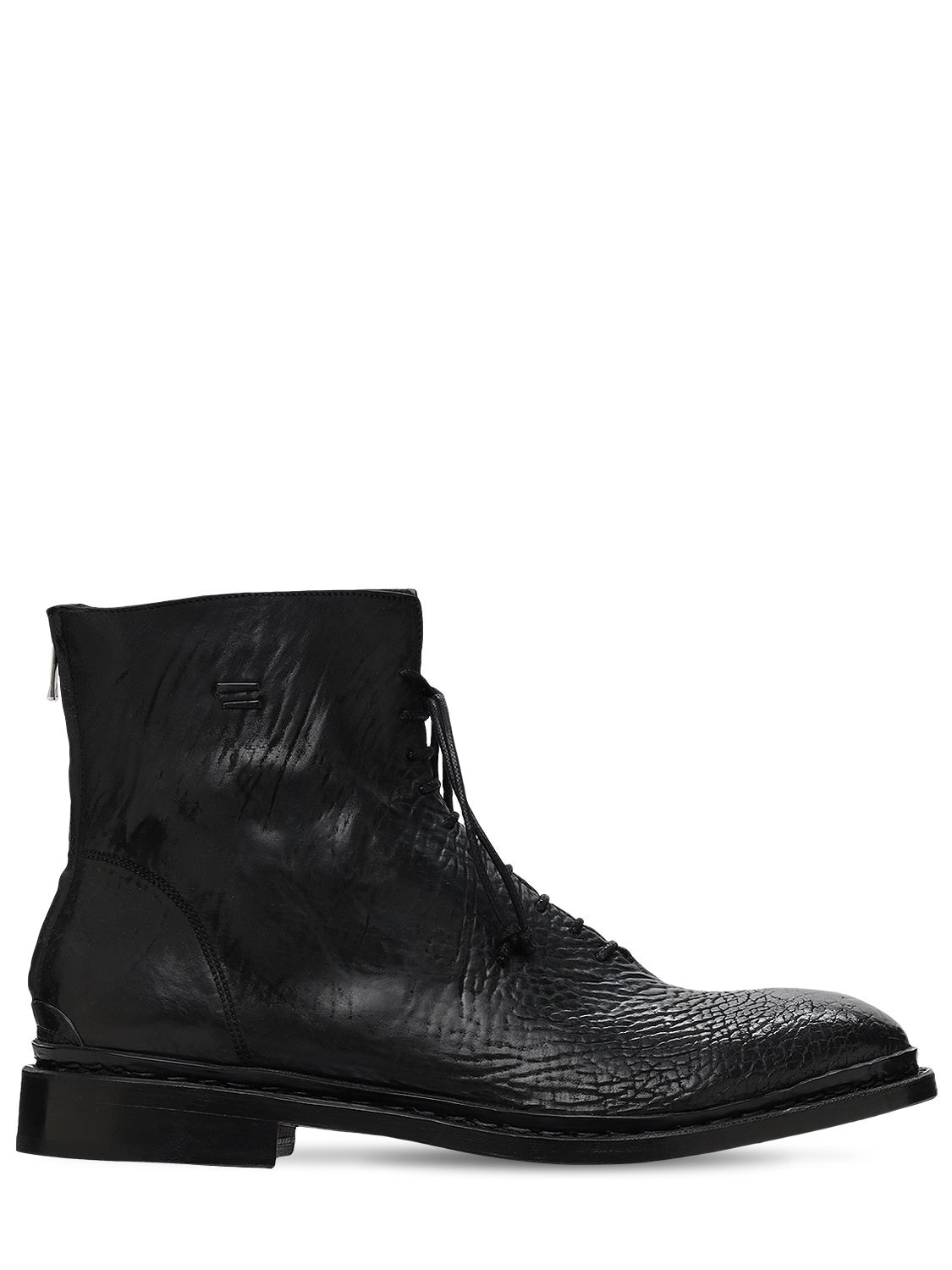 The Last Conspiracy Destroyed Reverse Leather Boots In Black