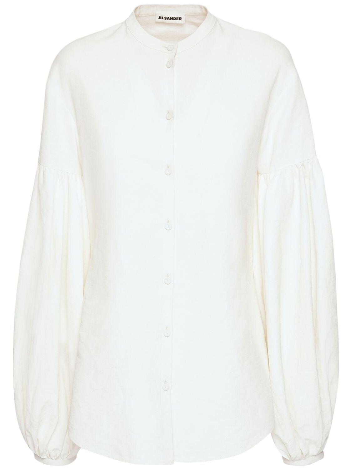 JIL SANDER LINEN SHIRT W/ BALLOON SLEEVES,72I0HU007-MTA00