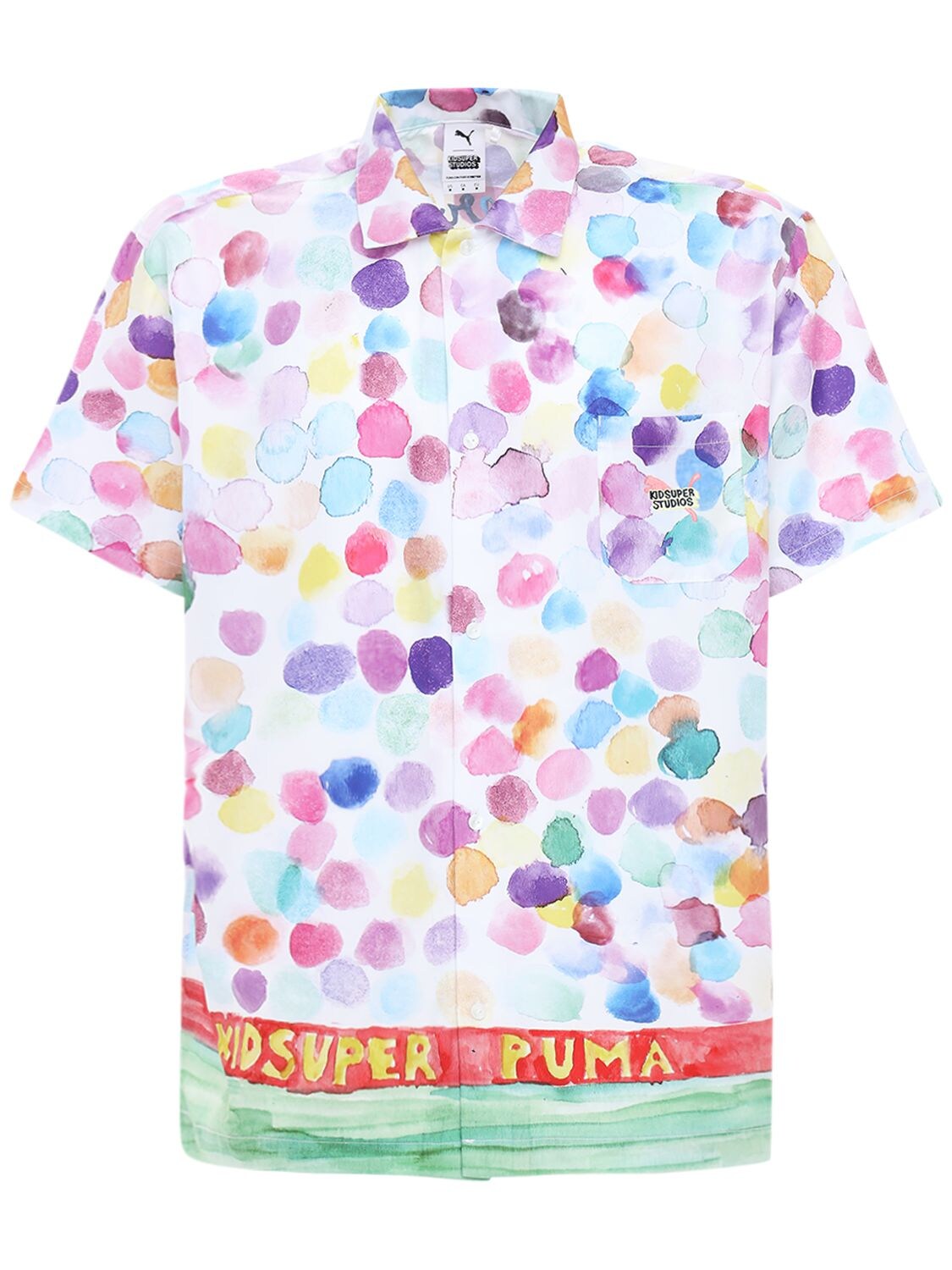 PUMA “KIDSUPER STUDIOS”印花棉质衬衫,72I0II042-MDI1