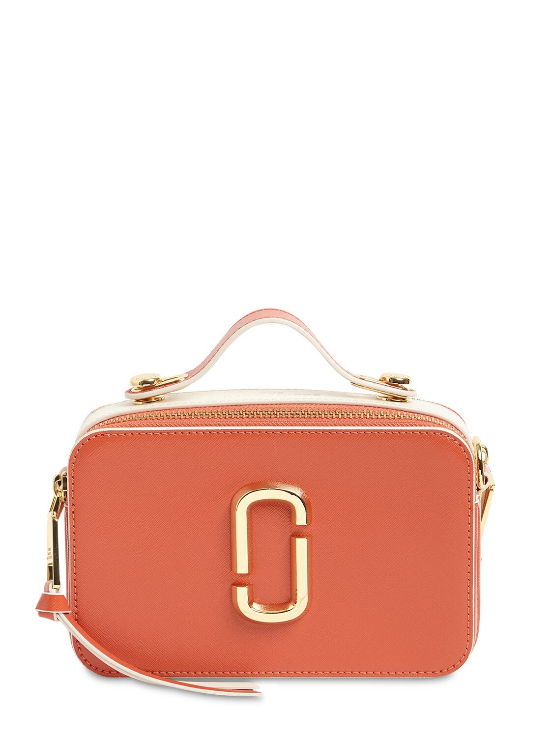 Marc Jacobs Large Snapshot Leather Bag In Peach