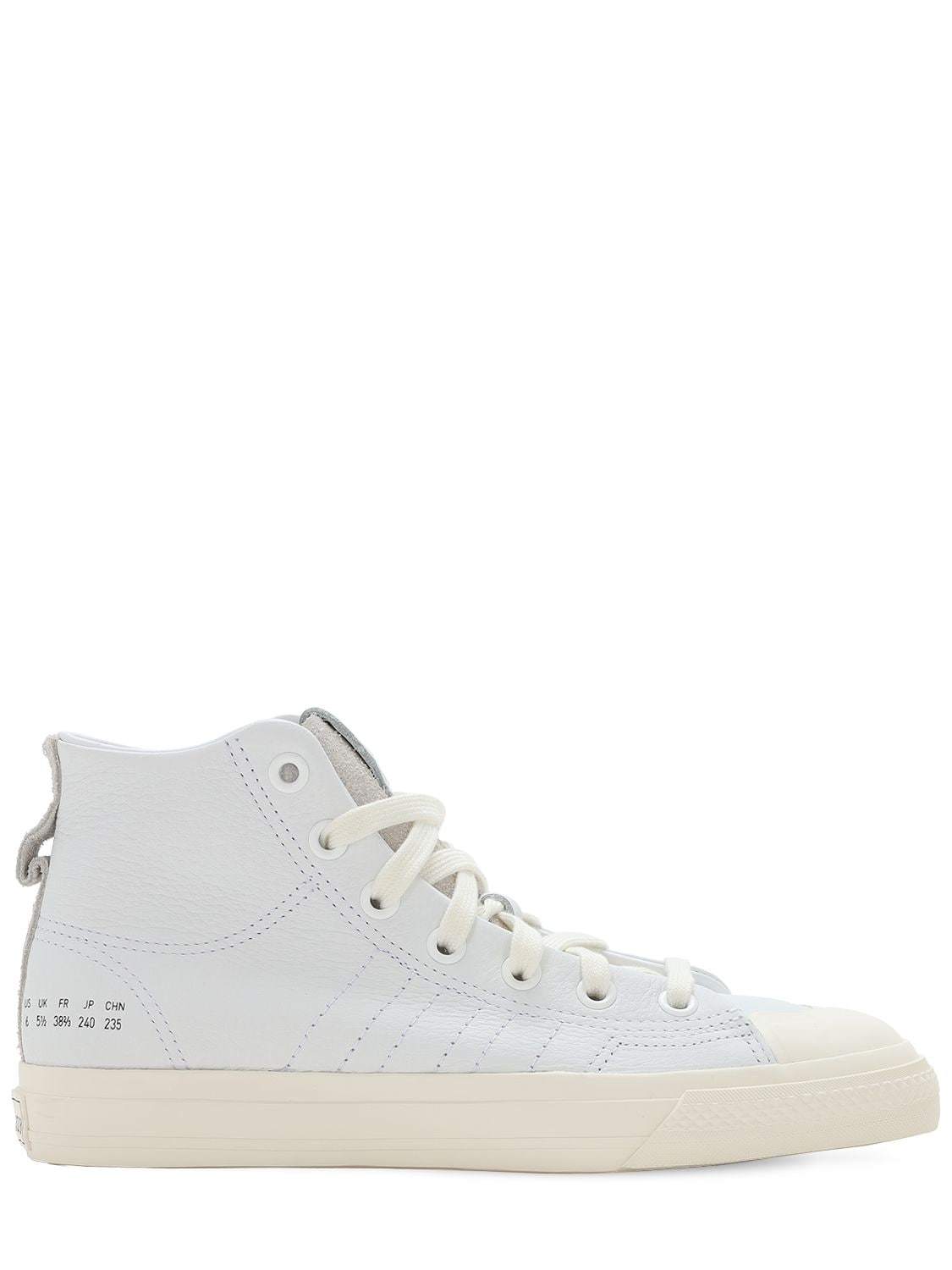 Adidas Originals Leather High Top Trainers In White | ModeSens