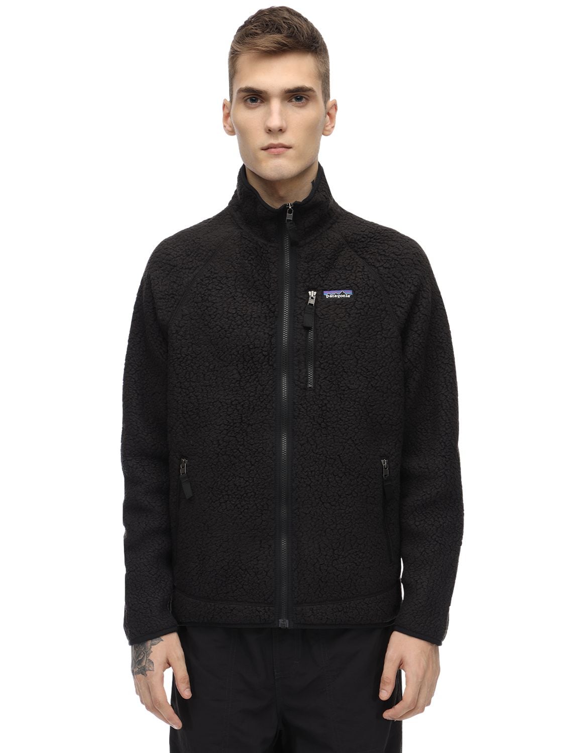 Patagonia Retro Fleece Jacket In Black