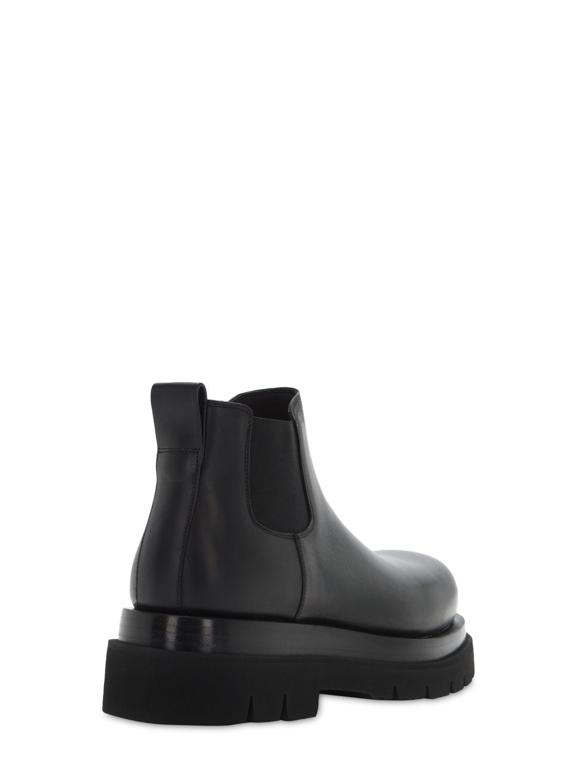 Shop Bottega Veneta Lug Leather Chelsea Mid Boots In Black