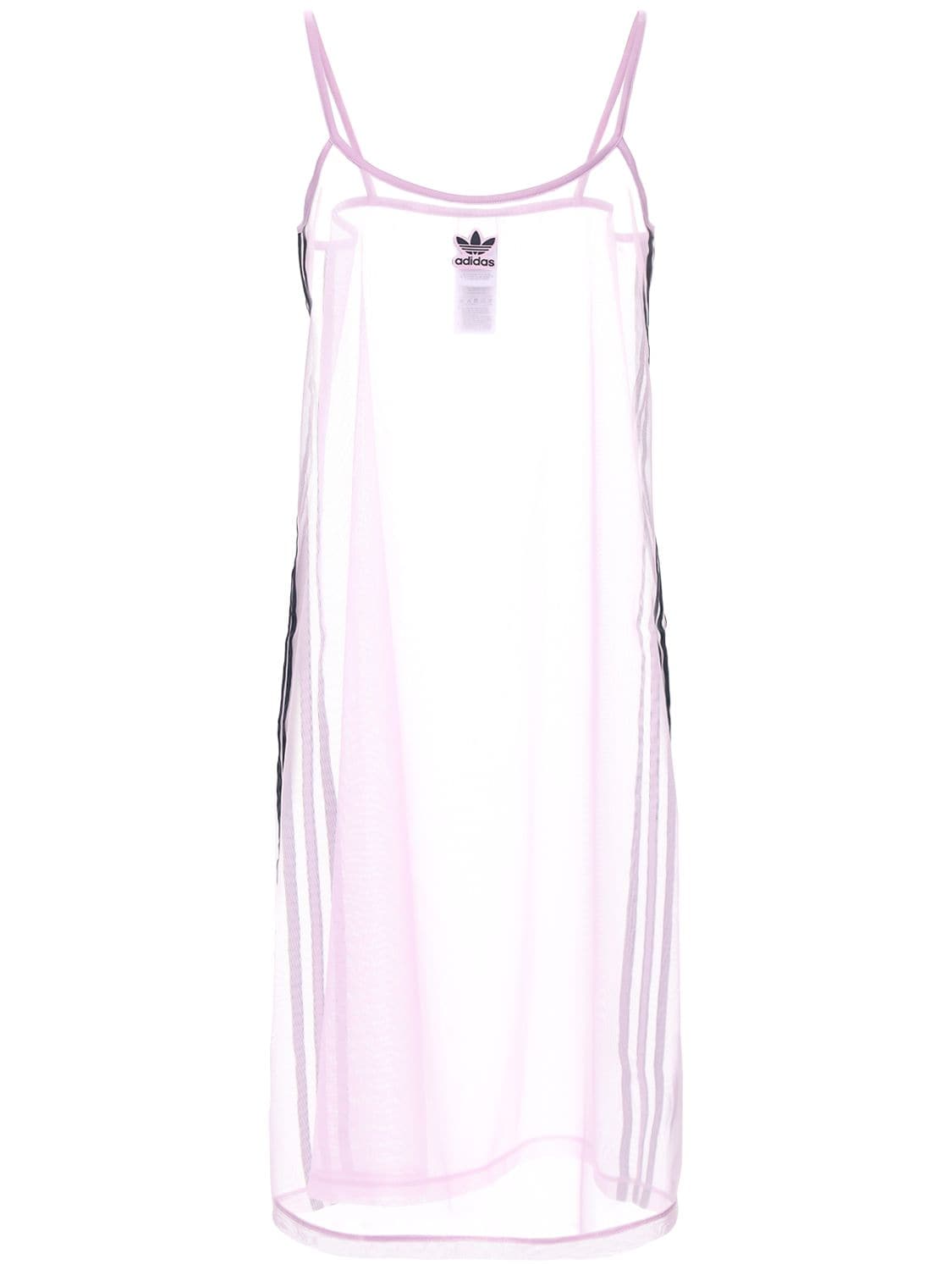 Adidas Originals Mesh Logo Cami Dress In Pink | ModeSens