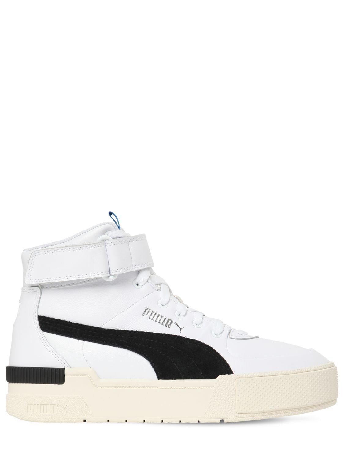 Puma Cali Sport Hi-top sneakers in white and black