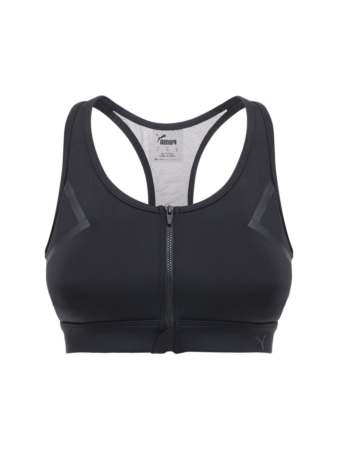 Puma High-impact Zipped Bra Top In Black