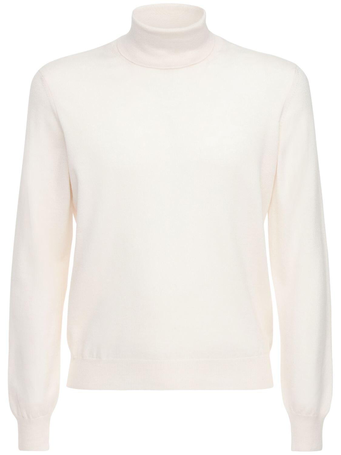 Tagliatore Wool Knit Sweater In Off-white