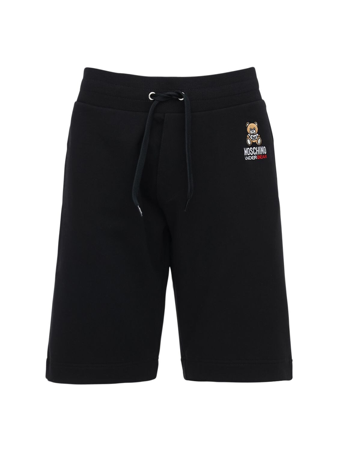 Moschino Underwear Logo Bear Print Cotton Jersey Shorts In Black | ModeSens