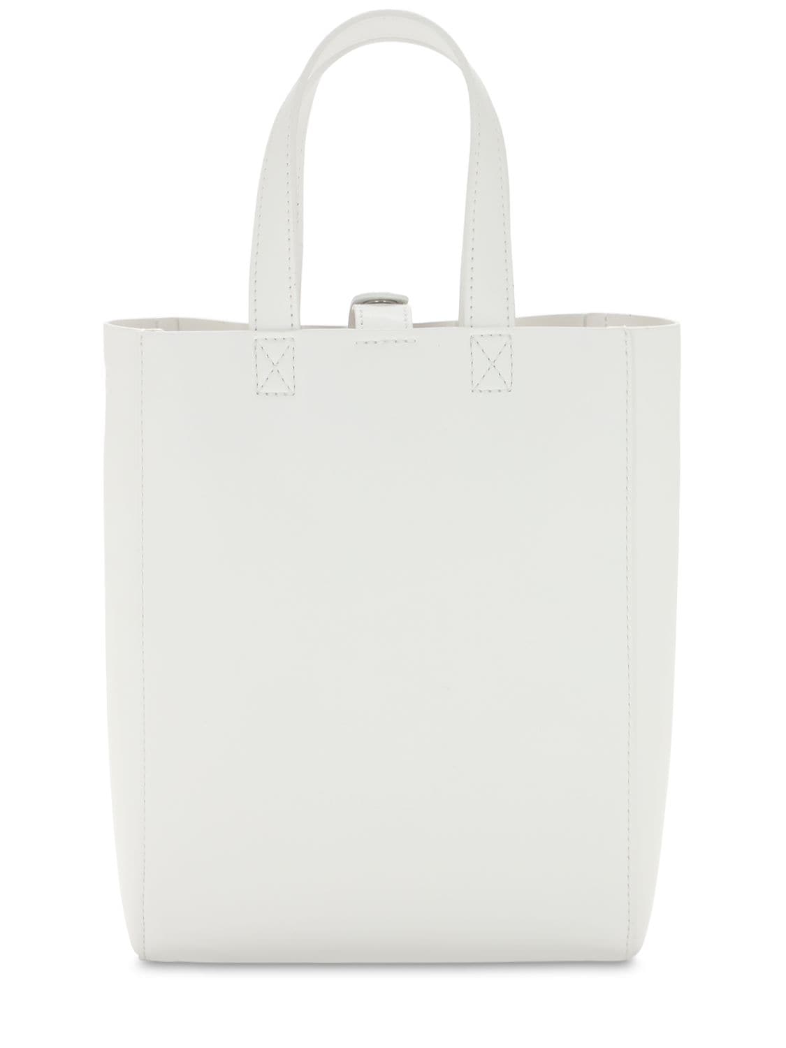 Mm6 Maison Margiela Faux Leather Tote In White