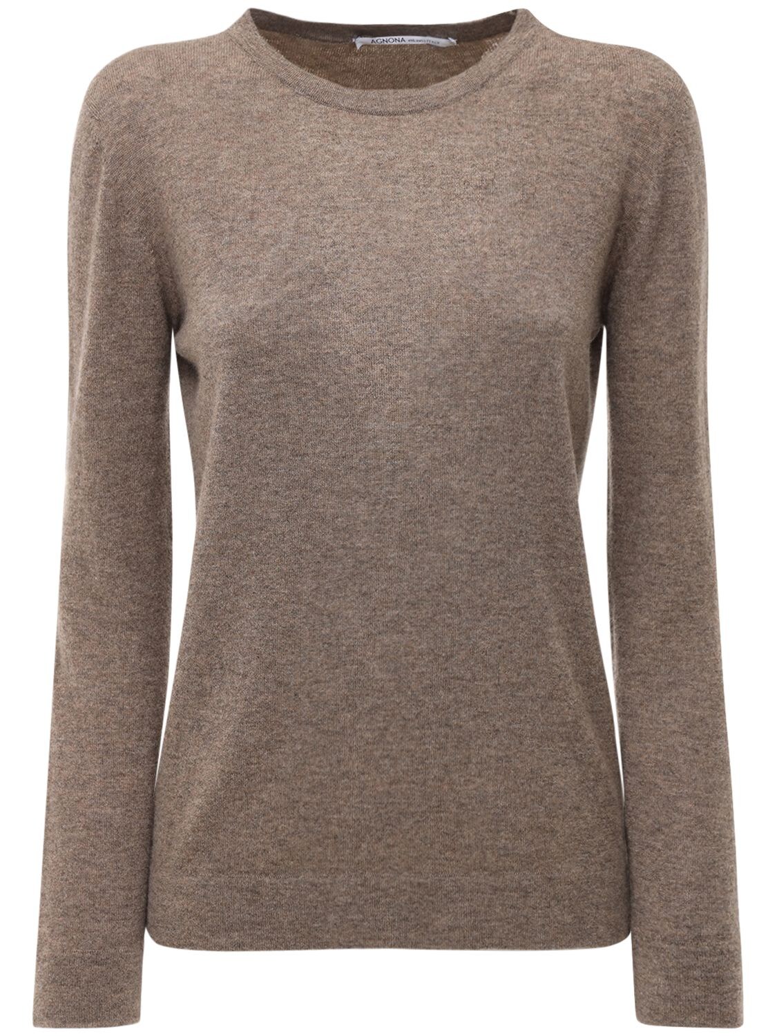 Agnona Cashmere Knit Sweater In Taupe