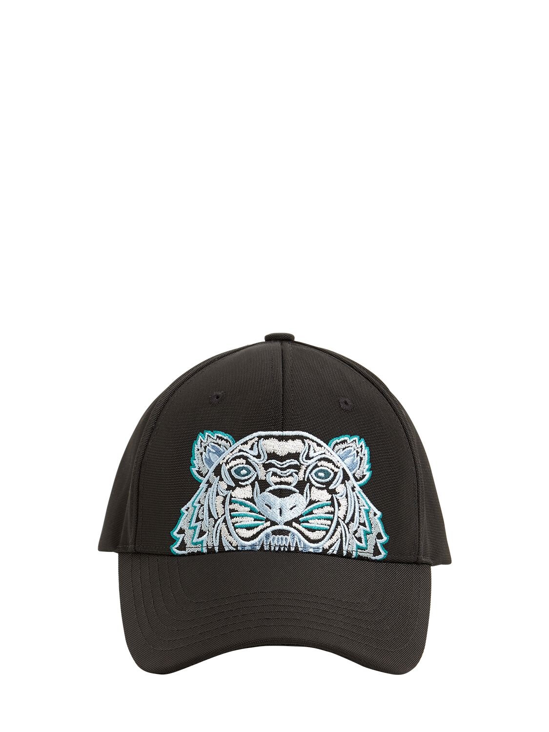 Kenzo Tiger Embroidered Canvas Hat In Black